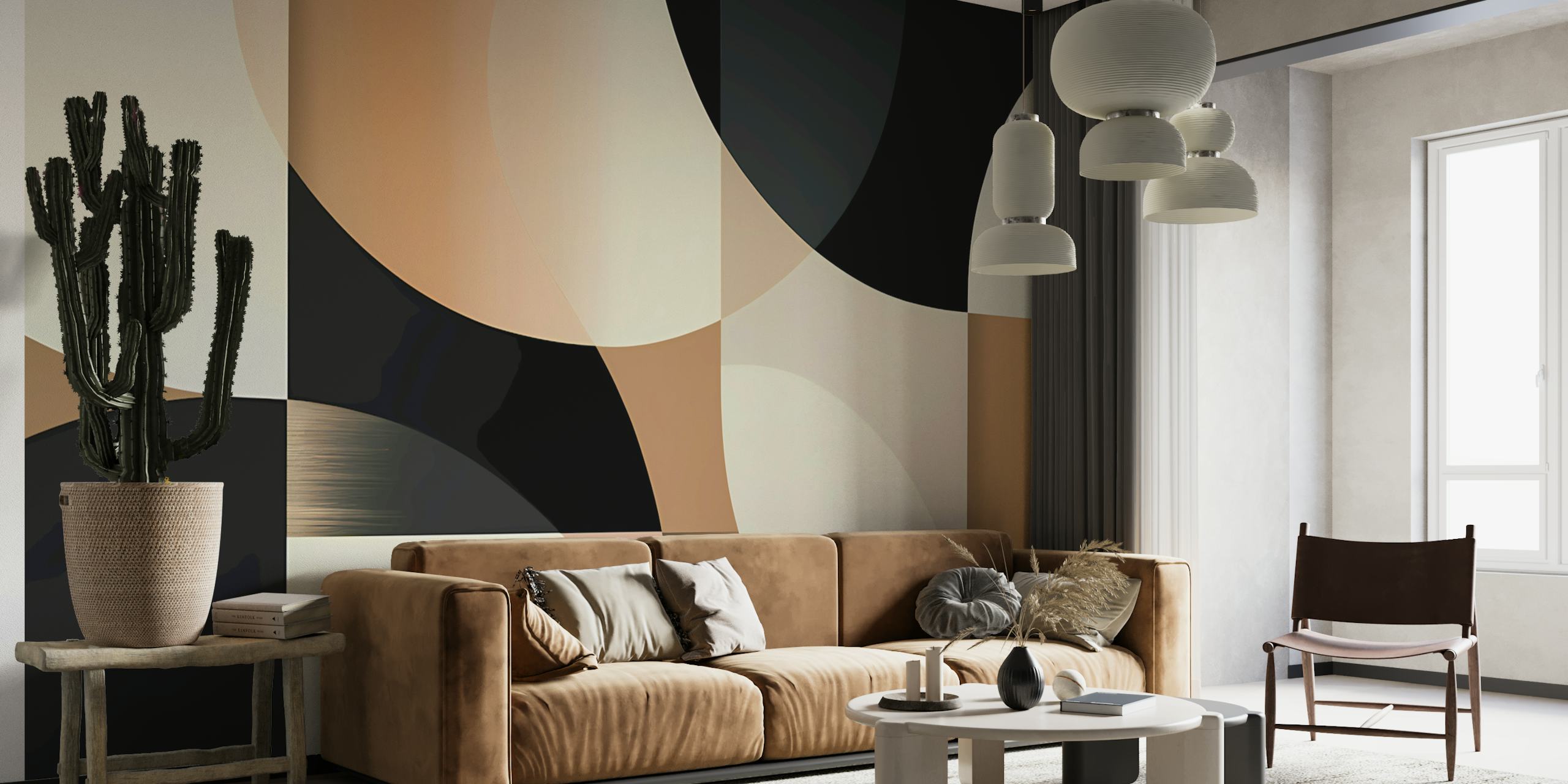 Geometric Overlays 3 tapet vist i et rom