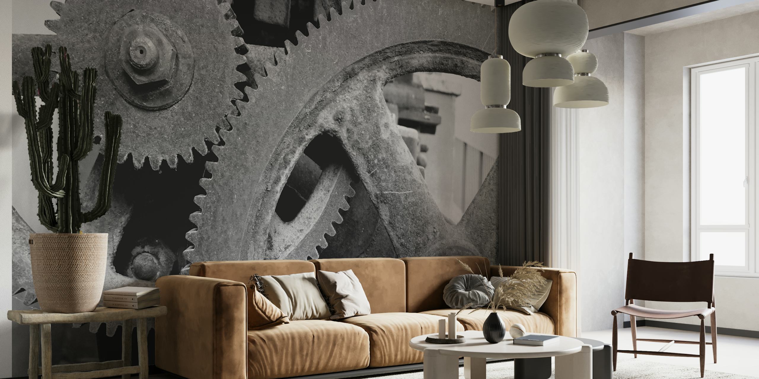 Big Gears wallpaper design in a room
