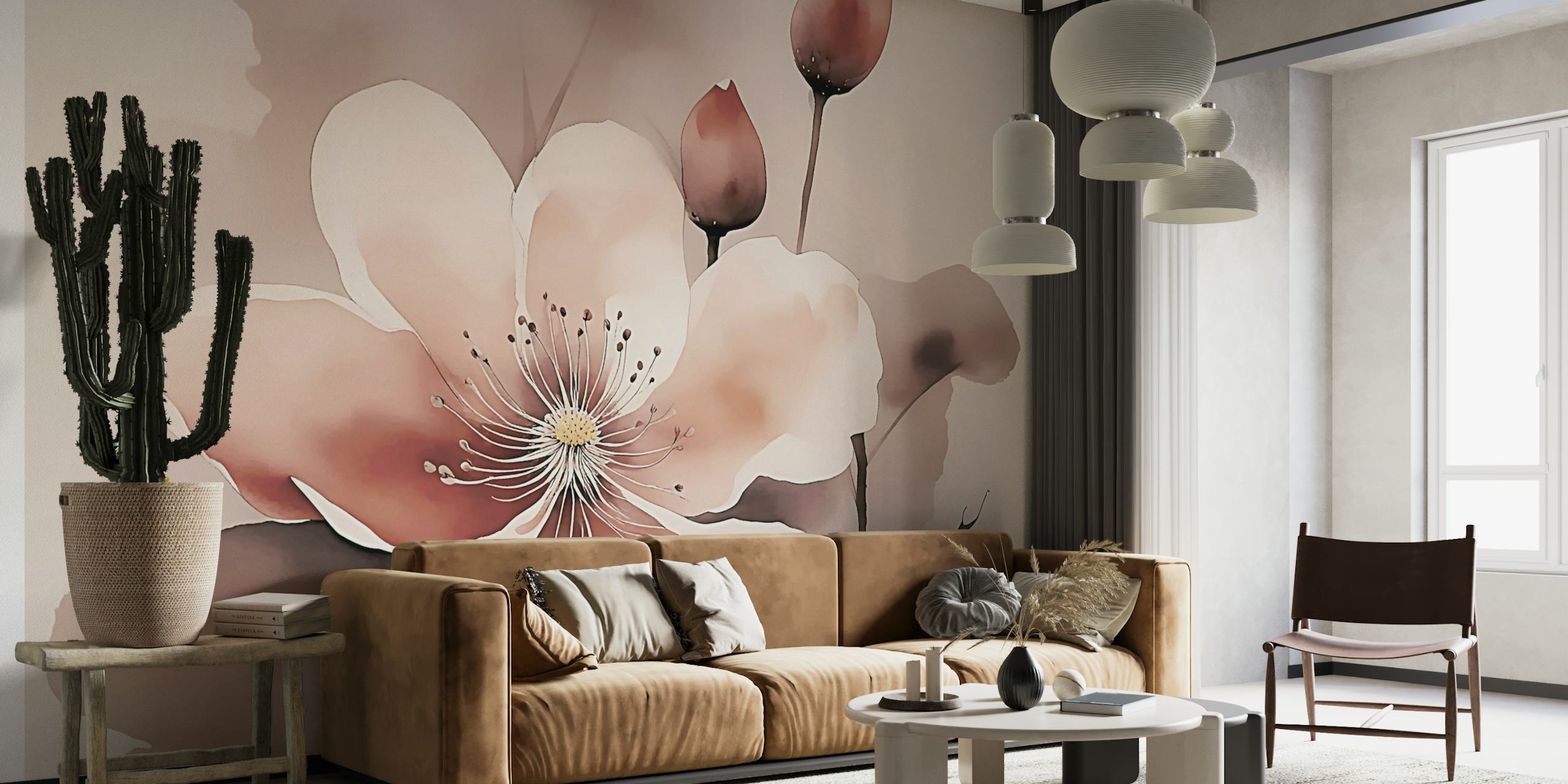 Large Antique Wabi Sabi Magnolia Flower wallpaper