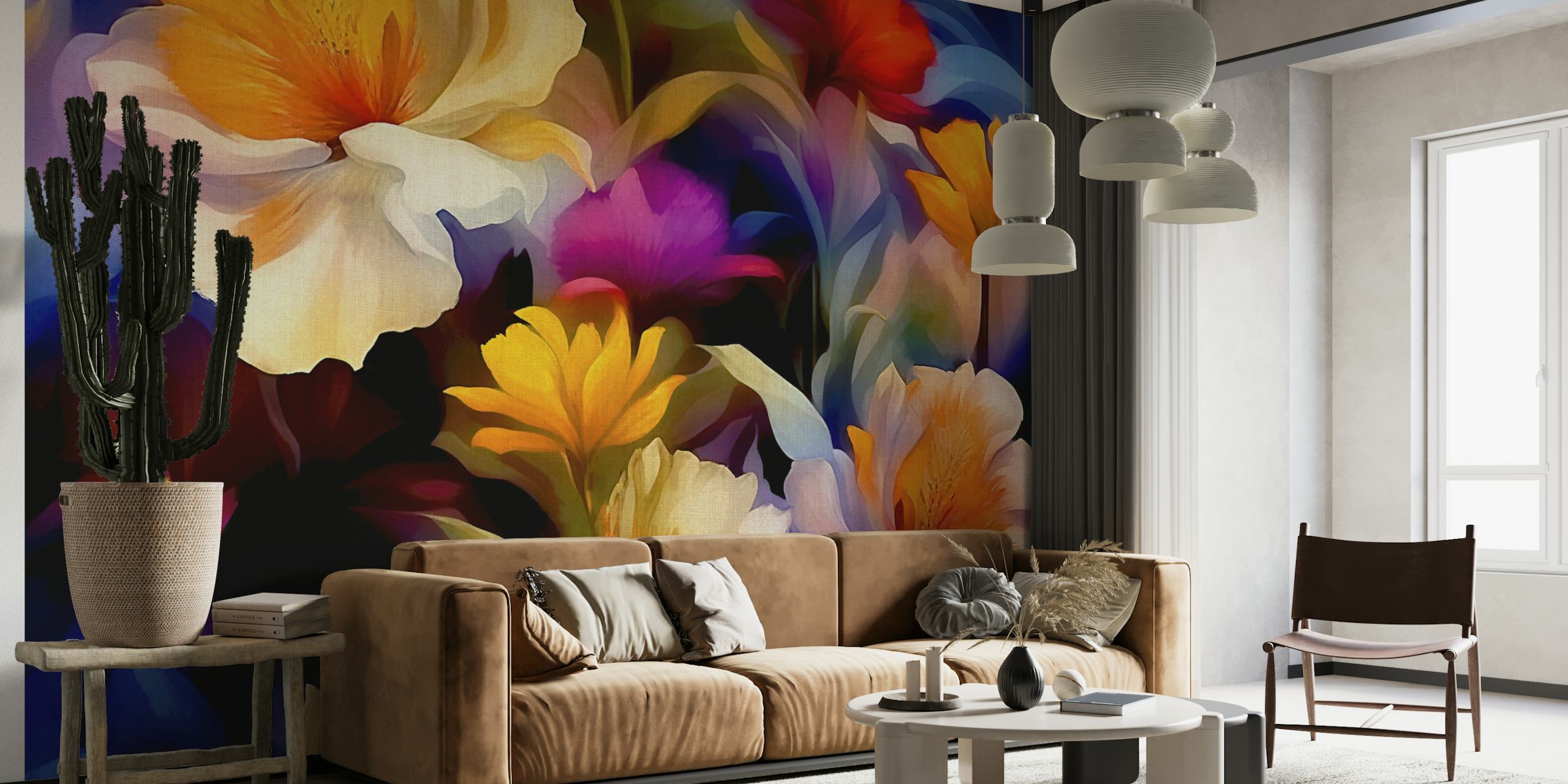 Vivid Flower Fabric wallpaper
