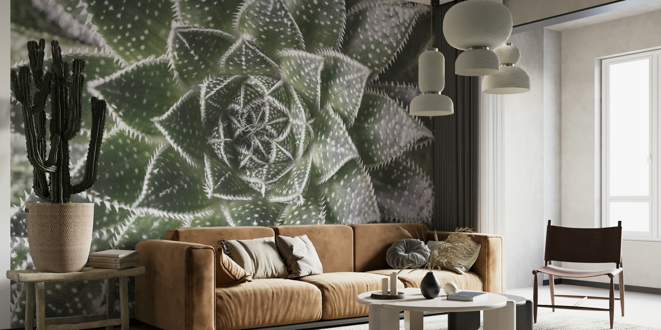 Aloe Aristata zidna slika koja detaljno prikazuje sukulentnu biljku