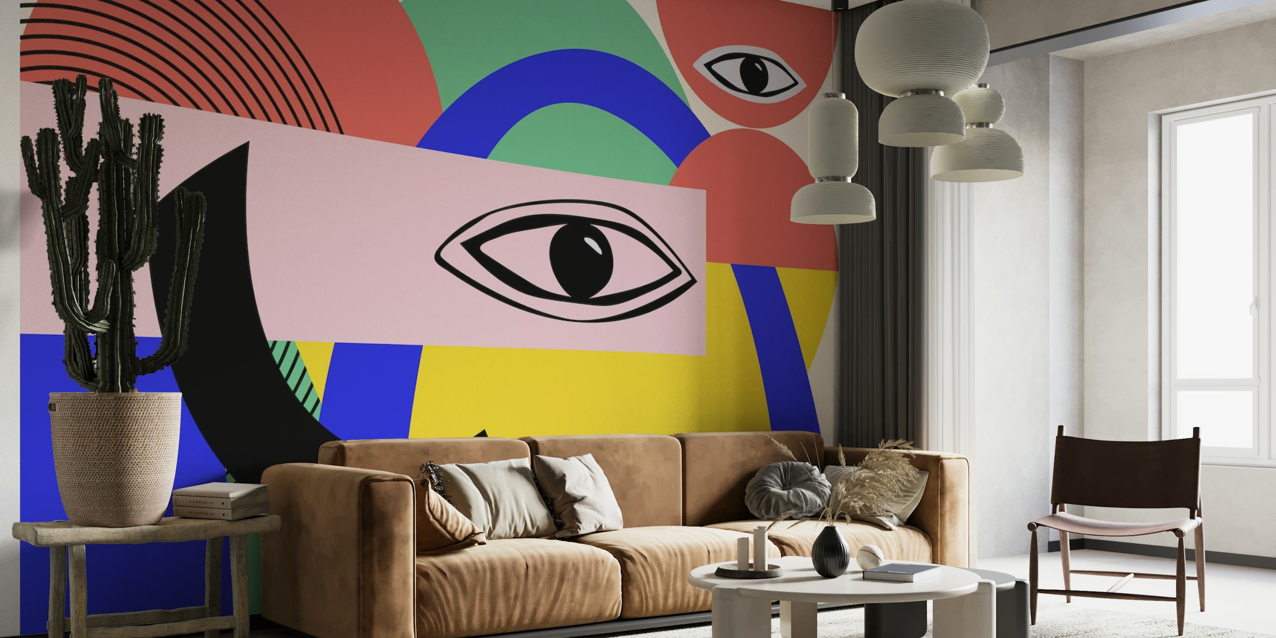 Colorblocking Retro Abstract wallpaper
