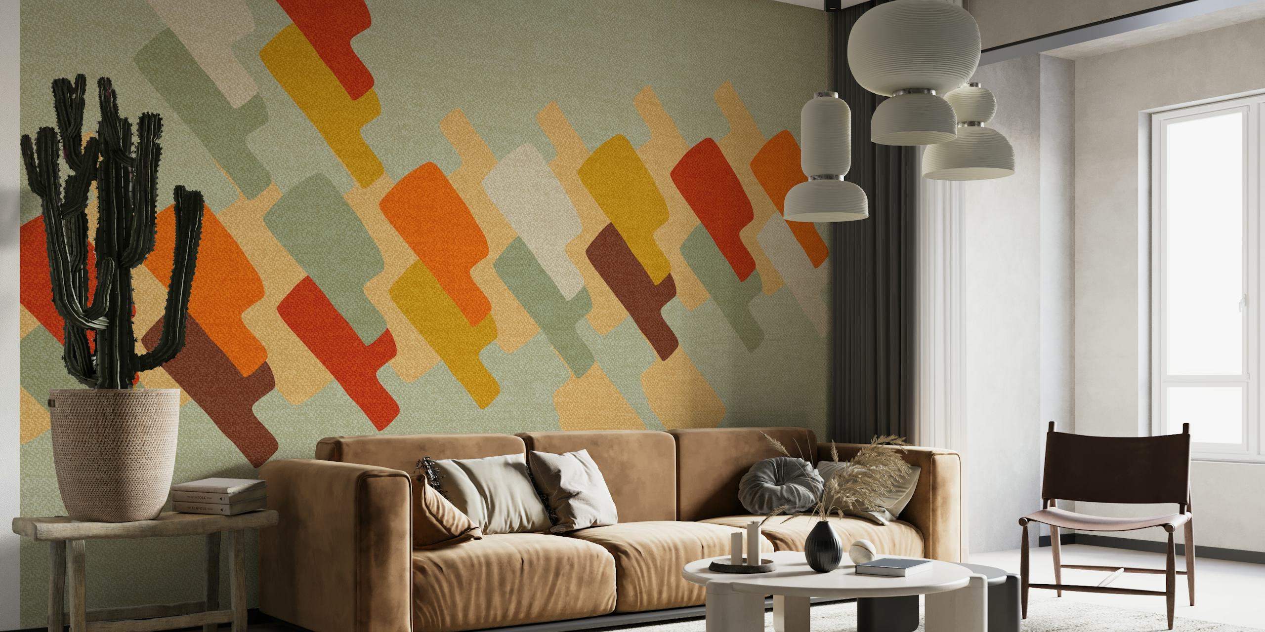 Scandi Mid-Century Modern Geometric Abstract wallpaper
