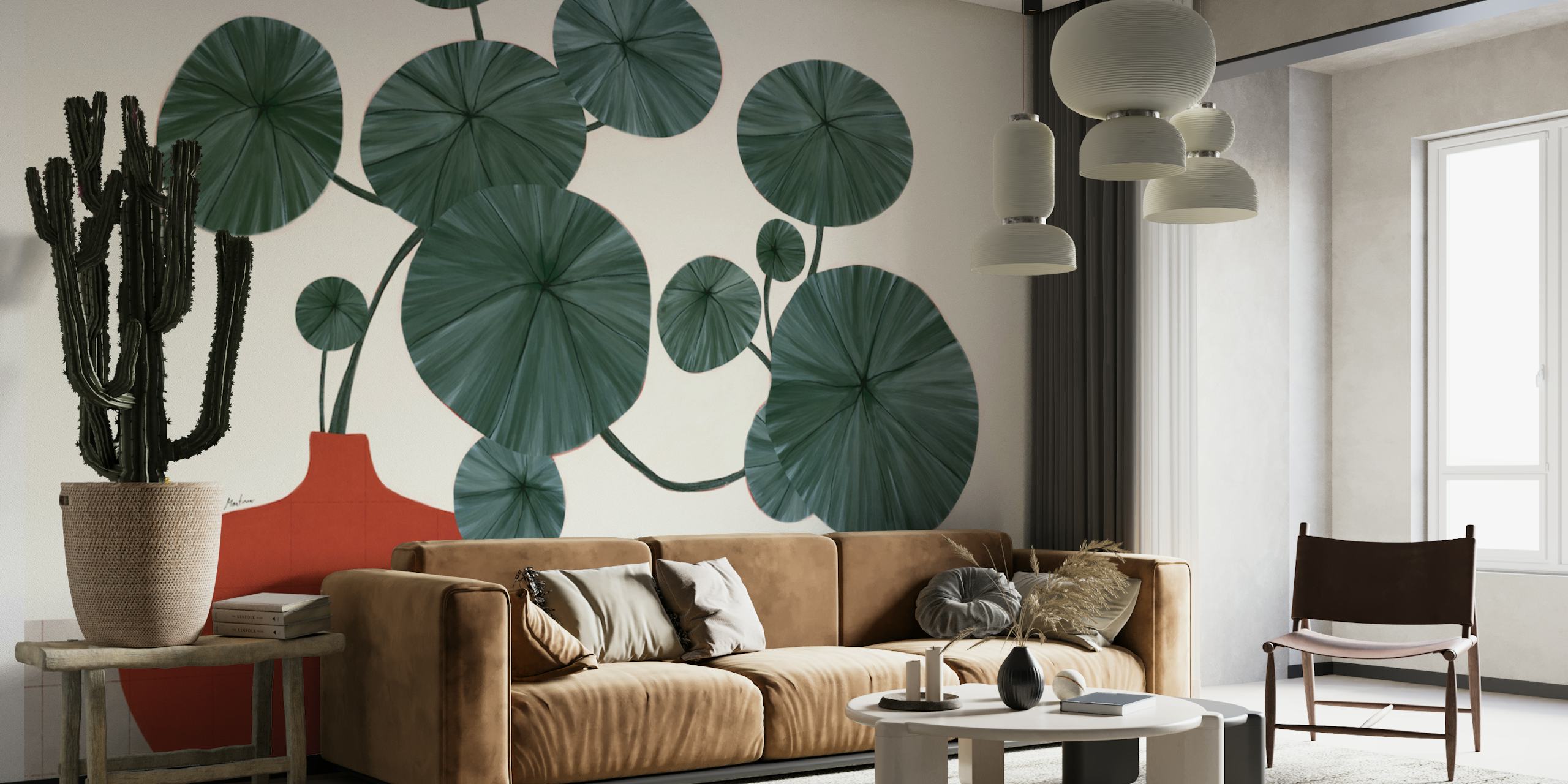 Stephonia Erecta plant wallpaper in a room