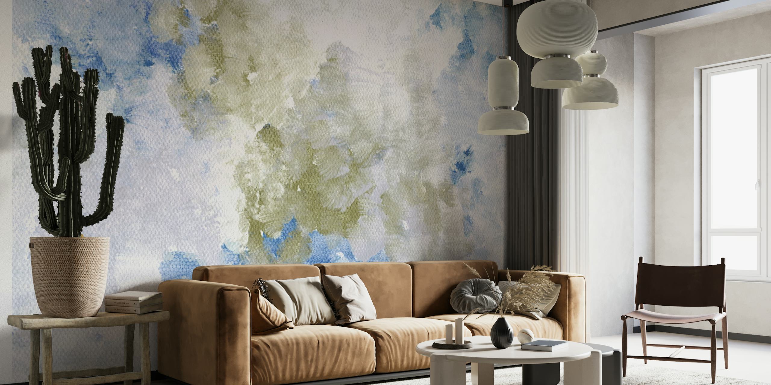 Beyond the sky wallpaper in a stylish room