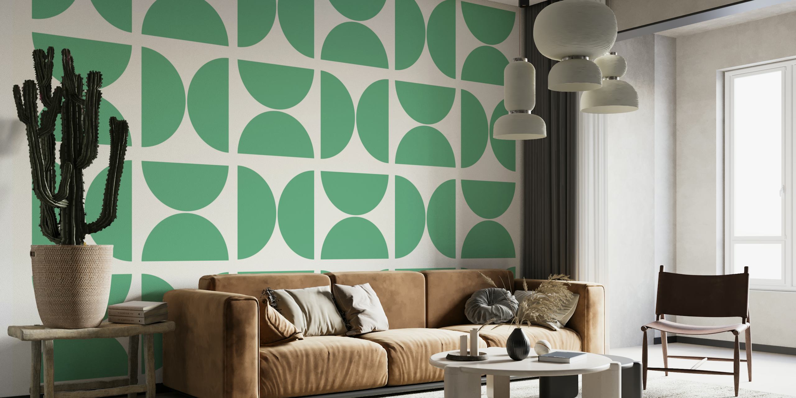 Vivid Green Bauhaus wallpaper in a room