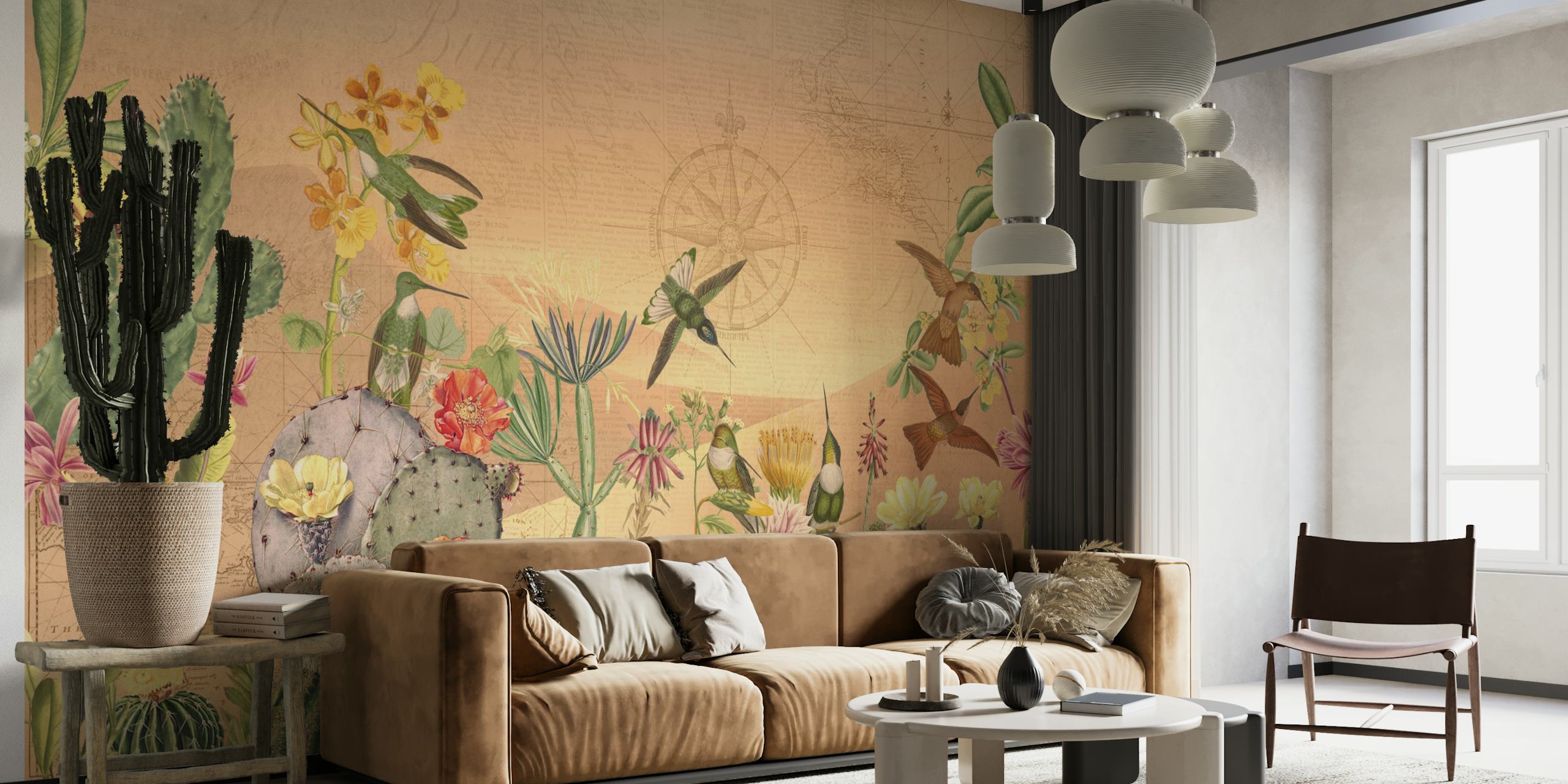 Wild Desert Sunset wallpaper in a room