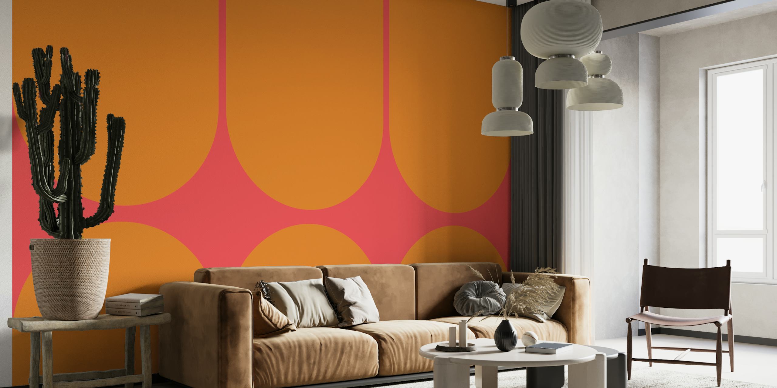 Vivid mid-century geometry tapeta v místnosti