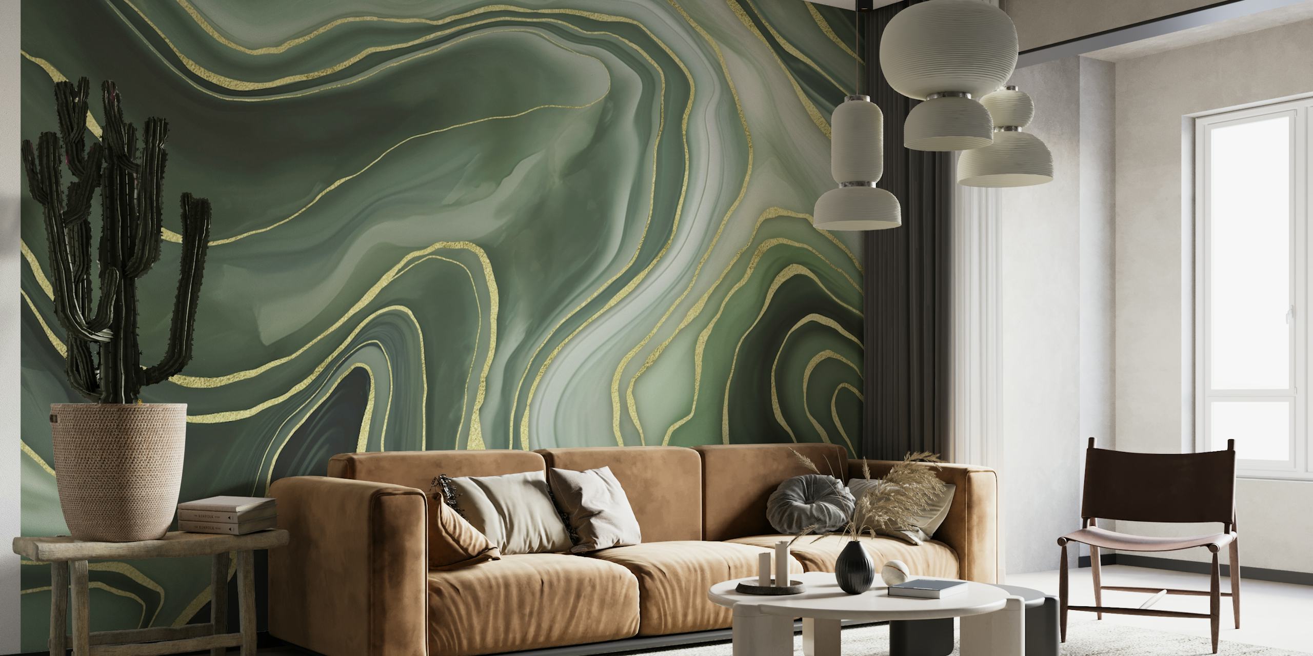 Marble Reverie Jade Green wallpaper