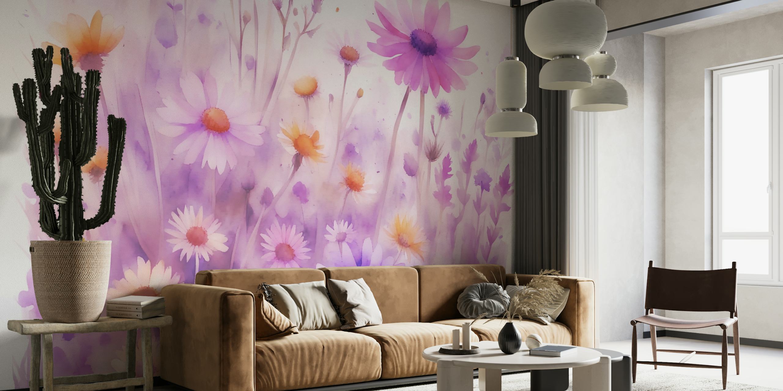 Soft Floral Abstract Watercolour wallpaper