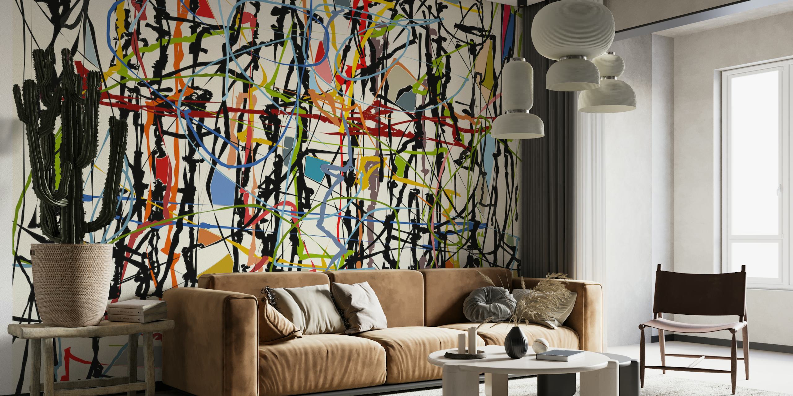 Pollock Wink 50 colorful wallpaper in a room