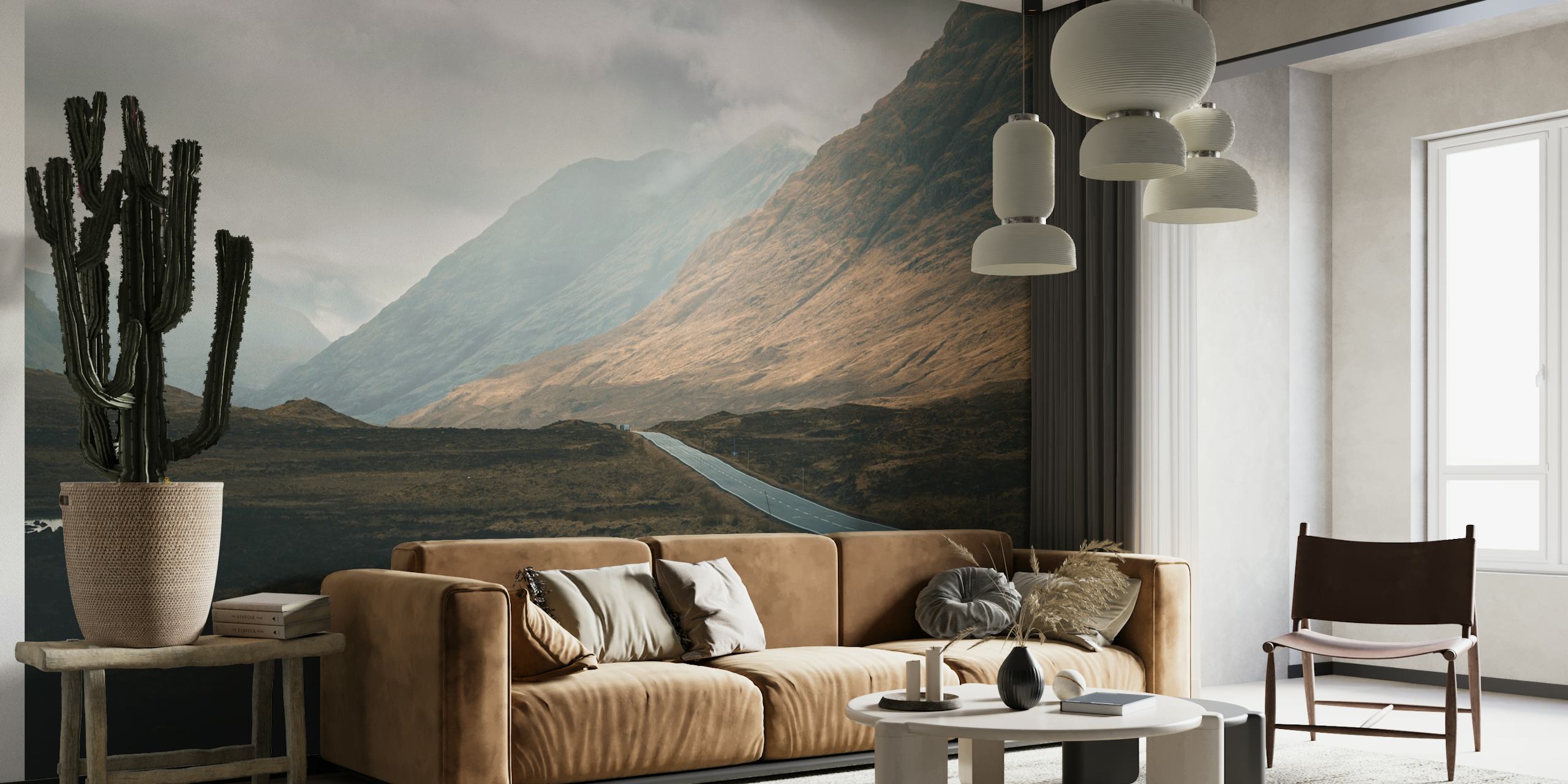 Scottish Highlands-tapet i et rum