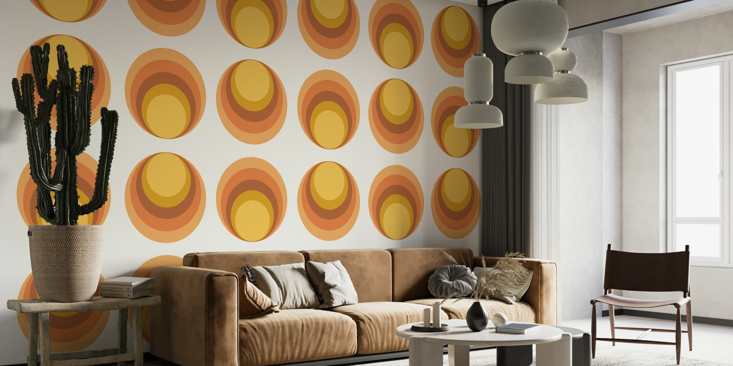 70s Organic Geometry tapetti huoneessa