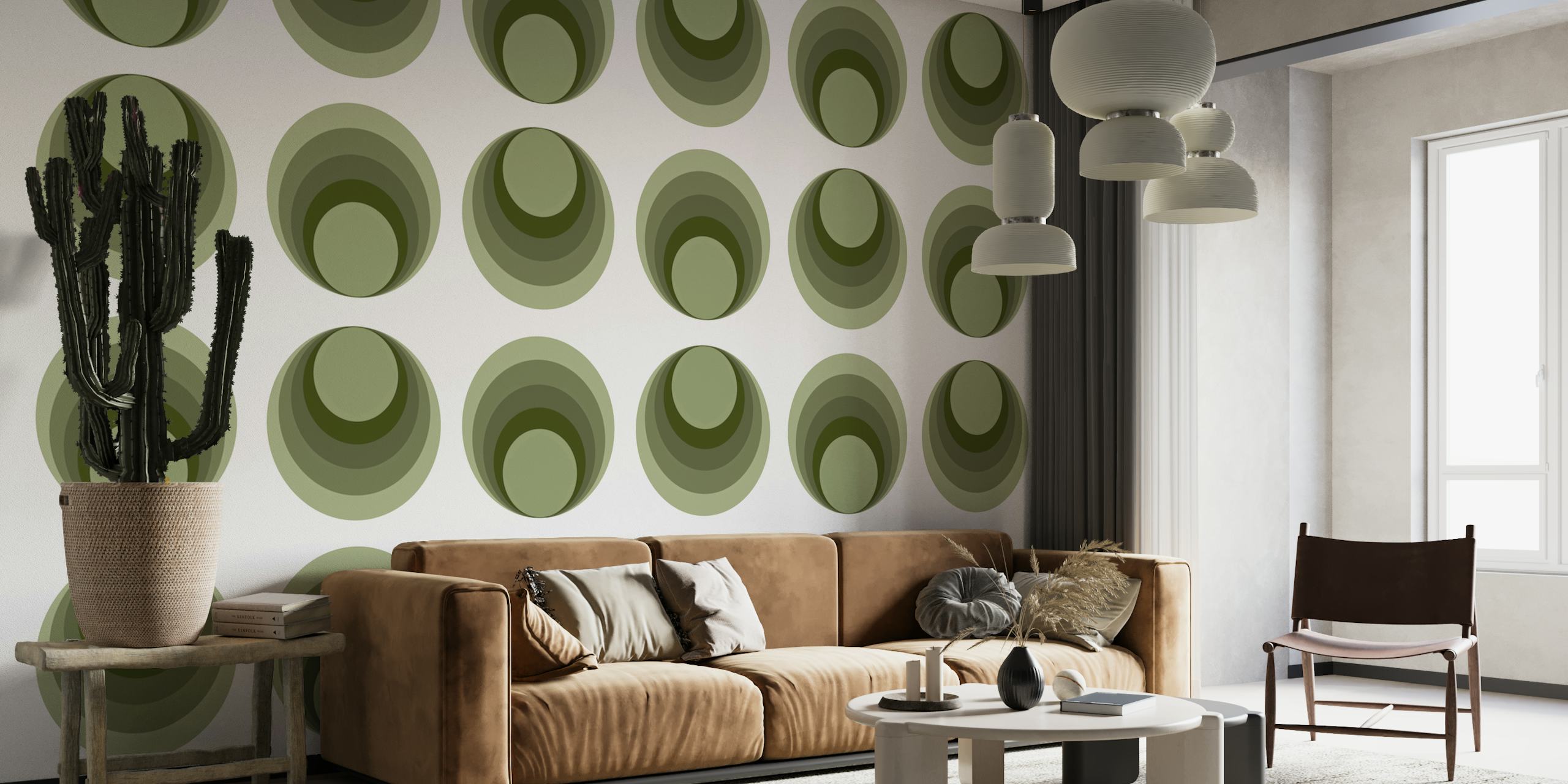 70s Vintage Geometry wallpaper design in a room