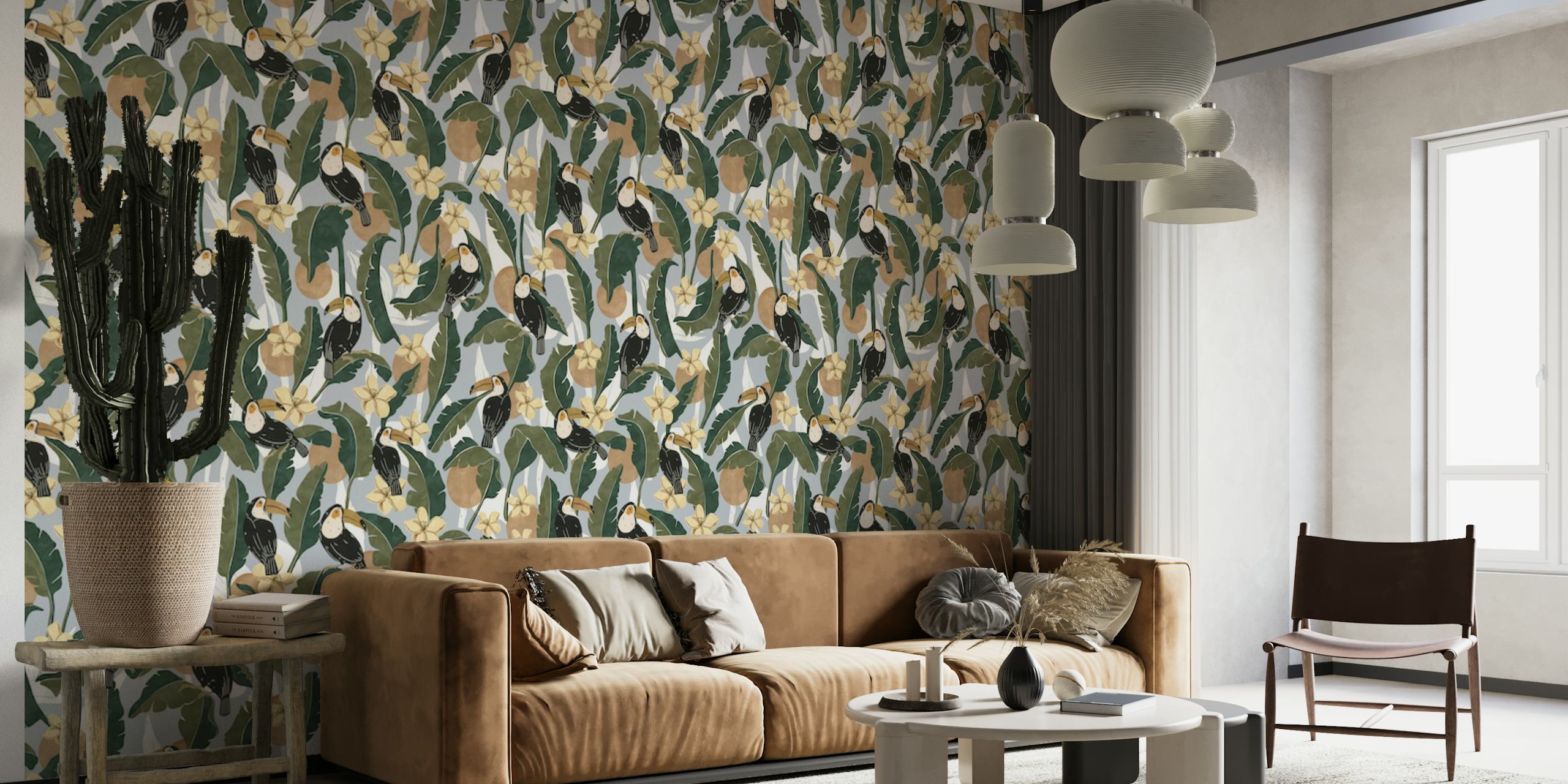 Toucans banana leaf-01 wallpaper