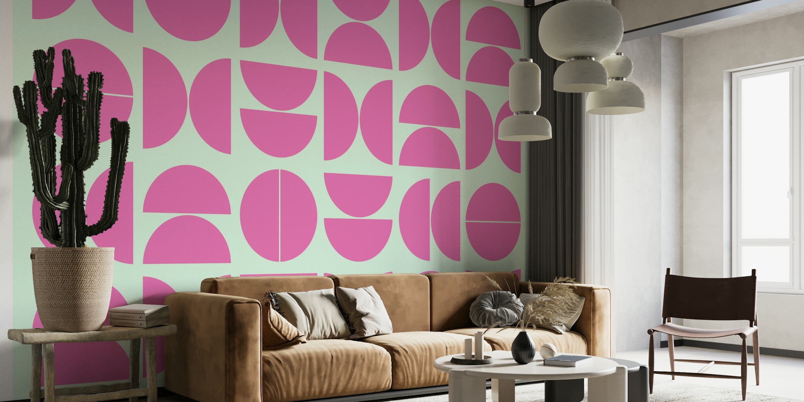 Mid-Century Modern Geometric Wallpaper Design