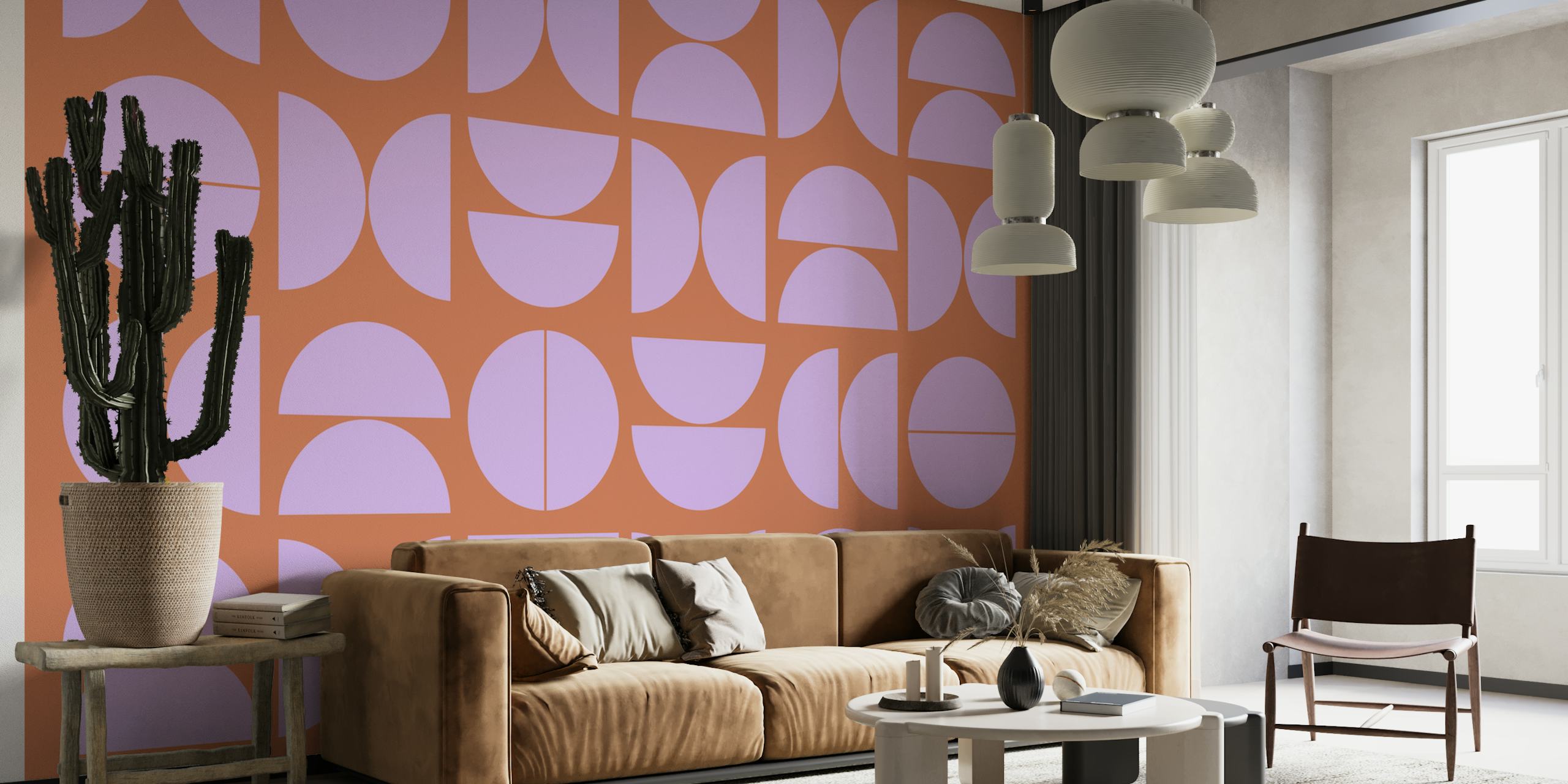 Allover Mid-Century Modern Classic fototapeta z geometrycznymi kształtami