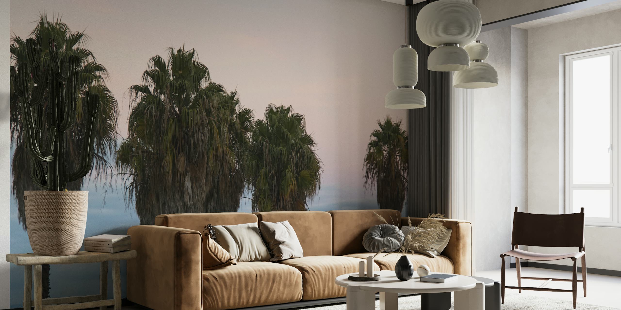 Tapeta Sunset Palm Trees Dream 1 w pokoju
