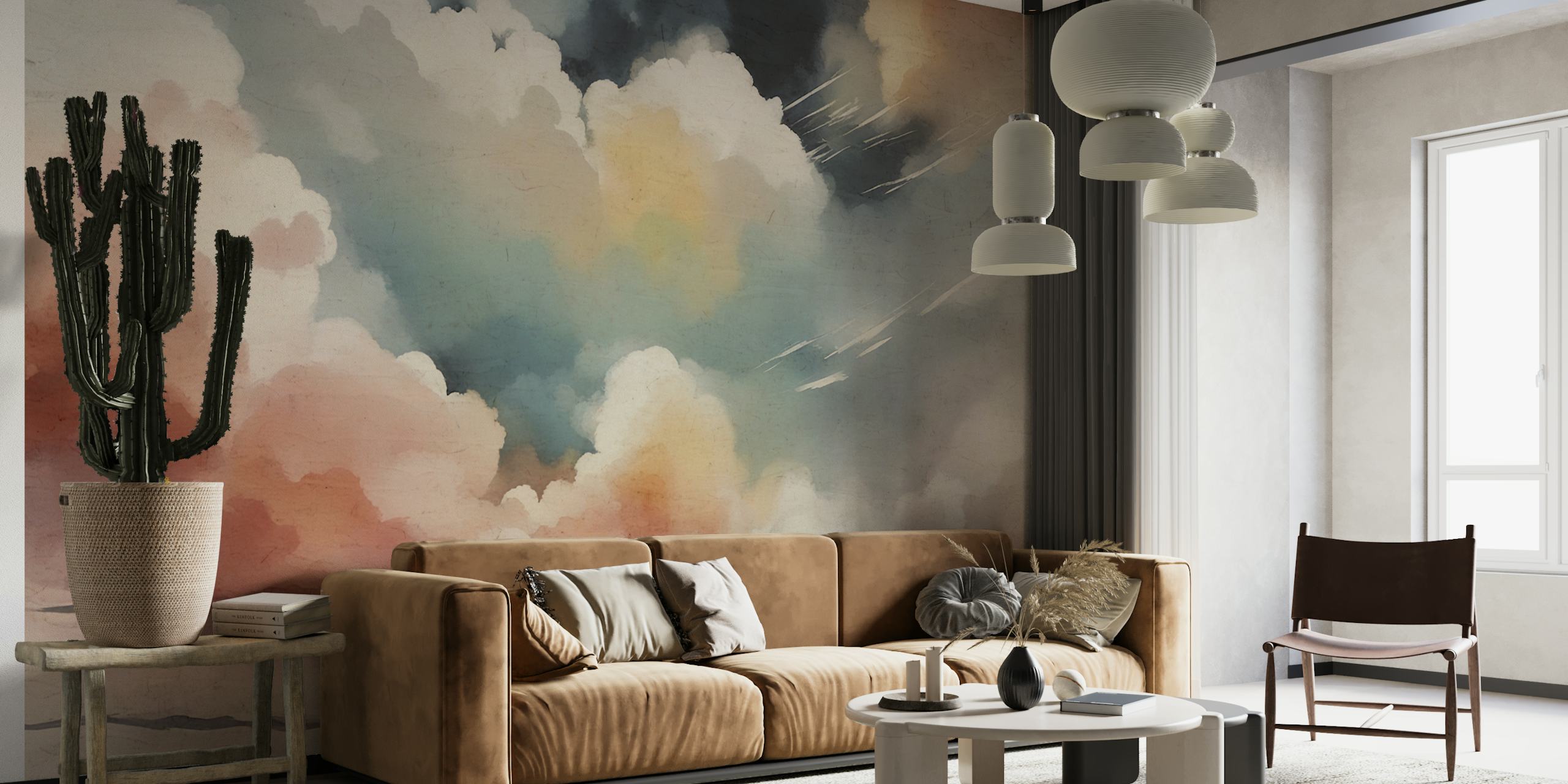 Airy Clouds tapet vist i et rum