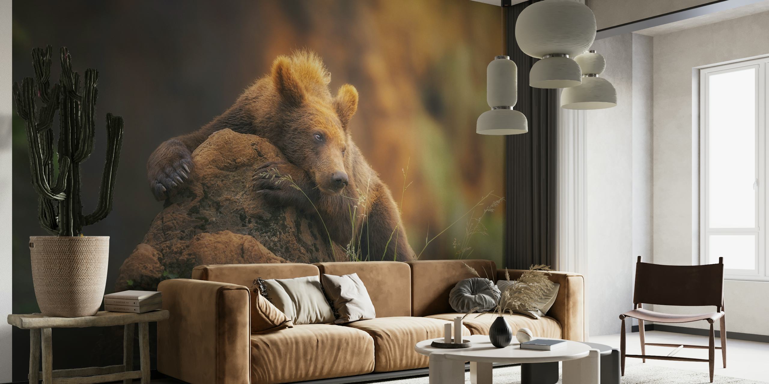 Bear portrait behang
