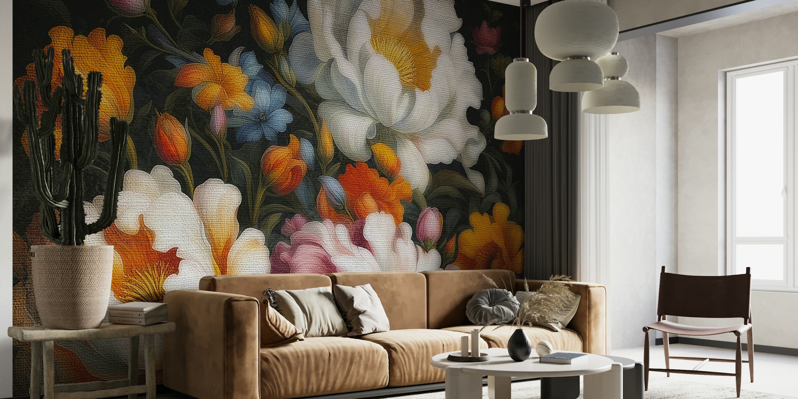 Large Antique Flowers wallpaper