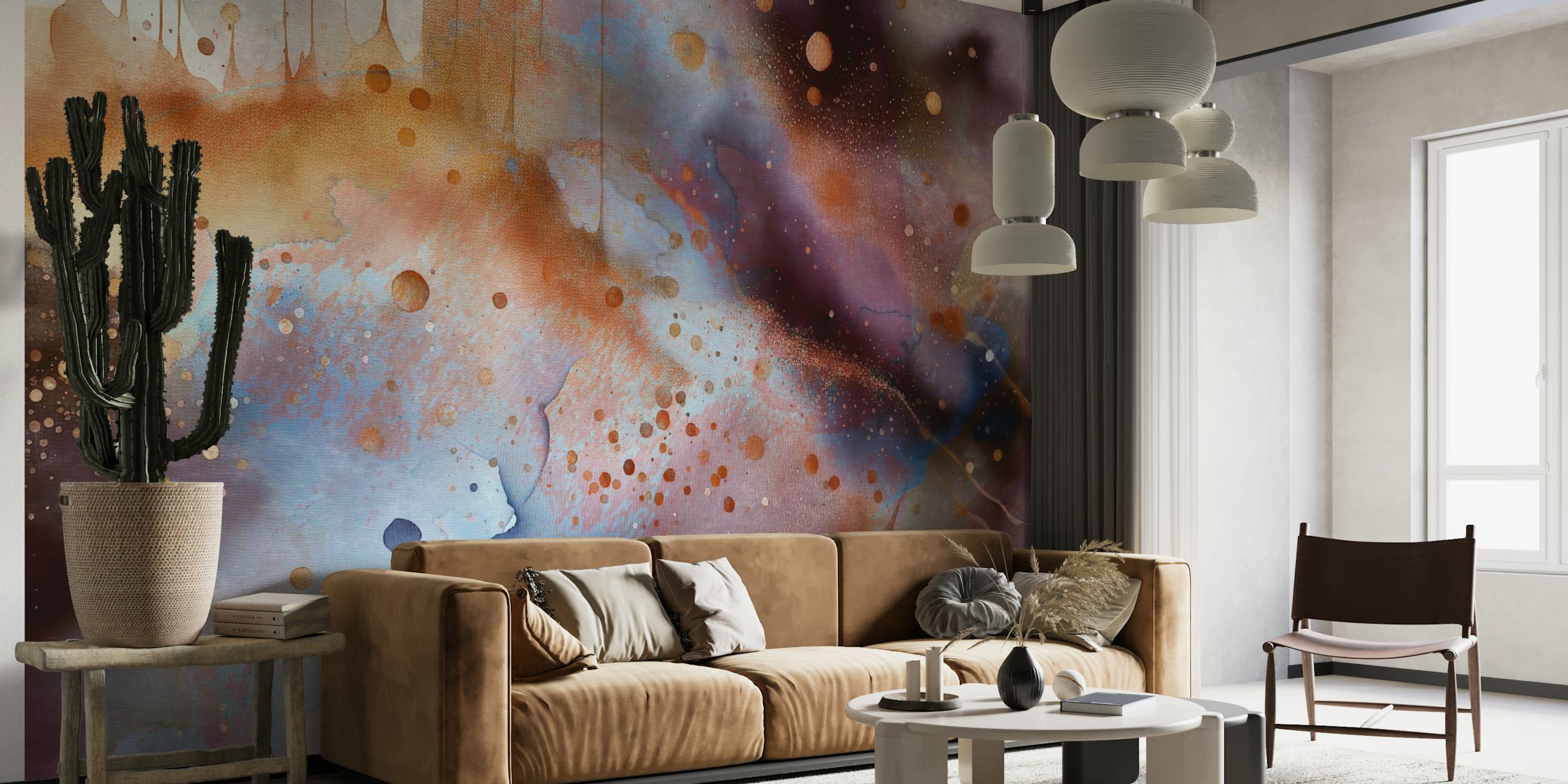 Peaceful Marble Meditation behang in een kamer