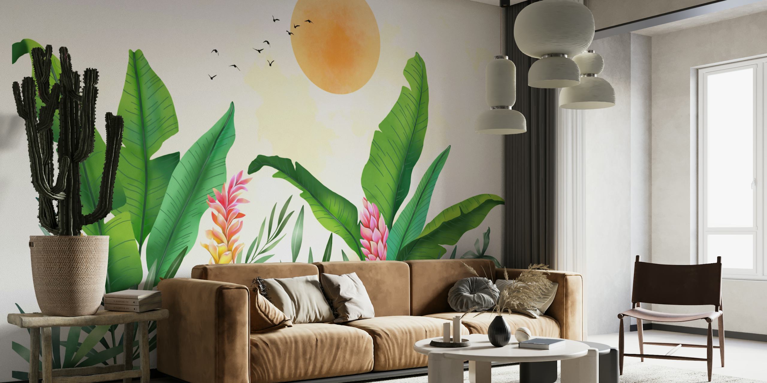 Tropical paradise digital painting σε ένα δωμάτιο