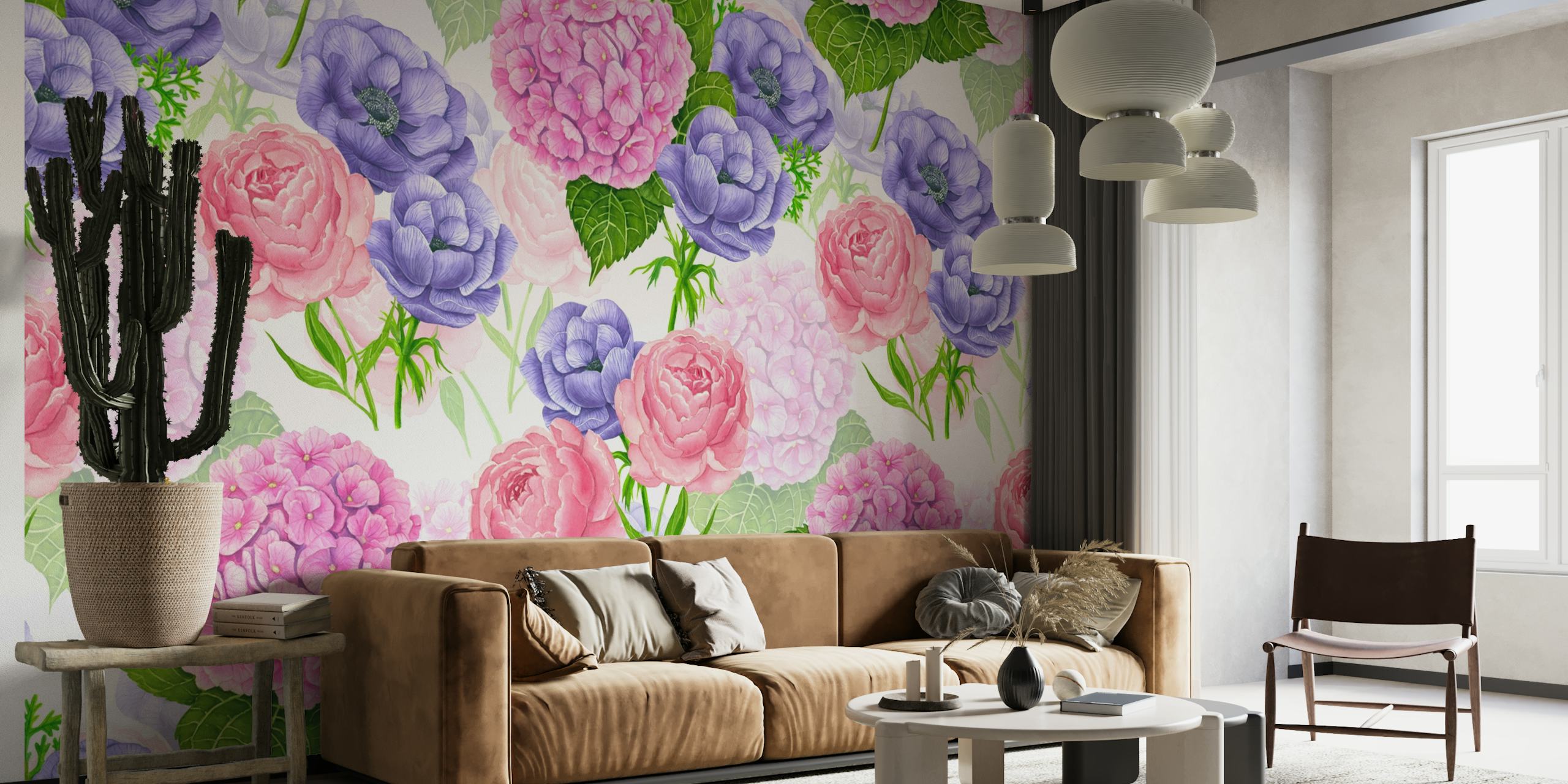 Watercolor floral papel de parede