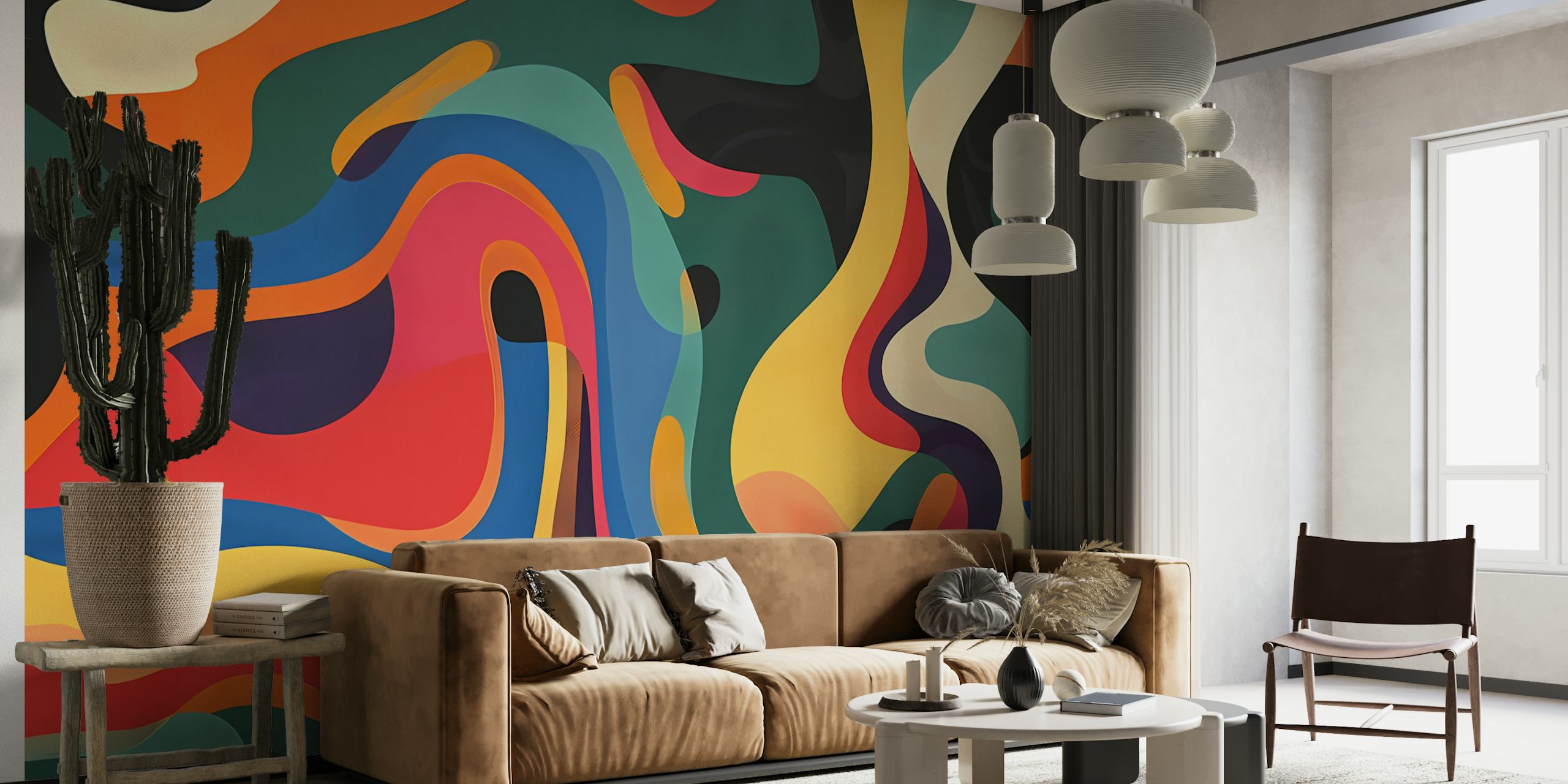 Mixing Colors and Shapes 13 wallpaper in a room