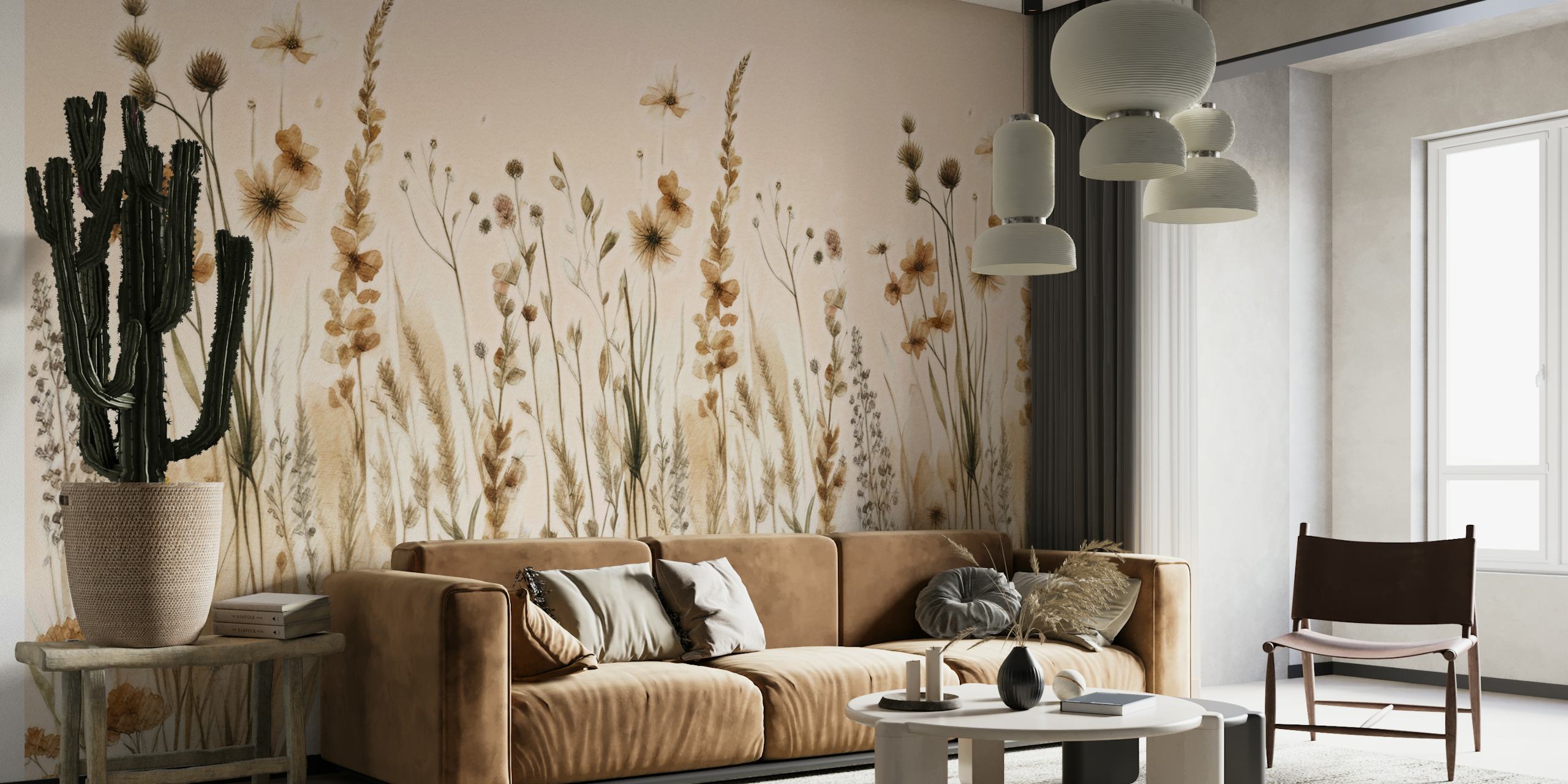 Large Wildflower Dream wallpaper displayed in a room