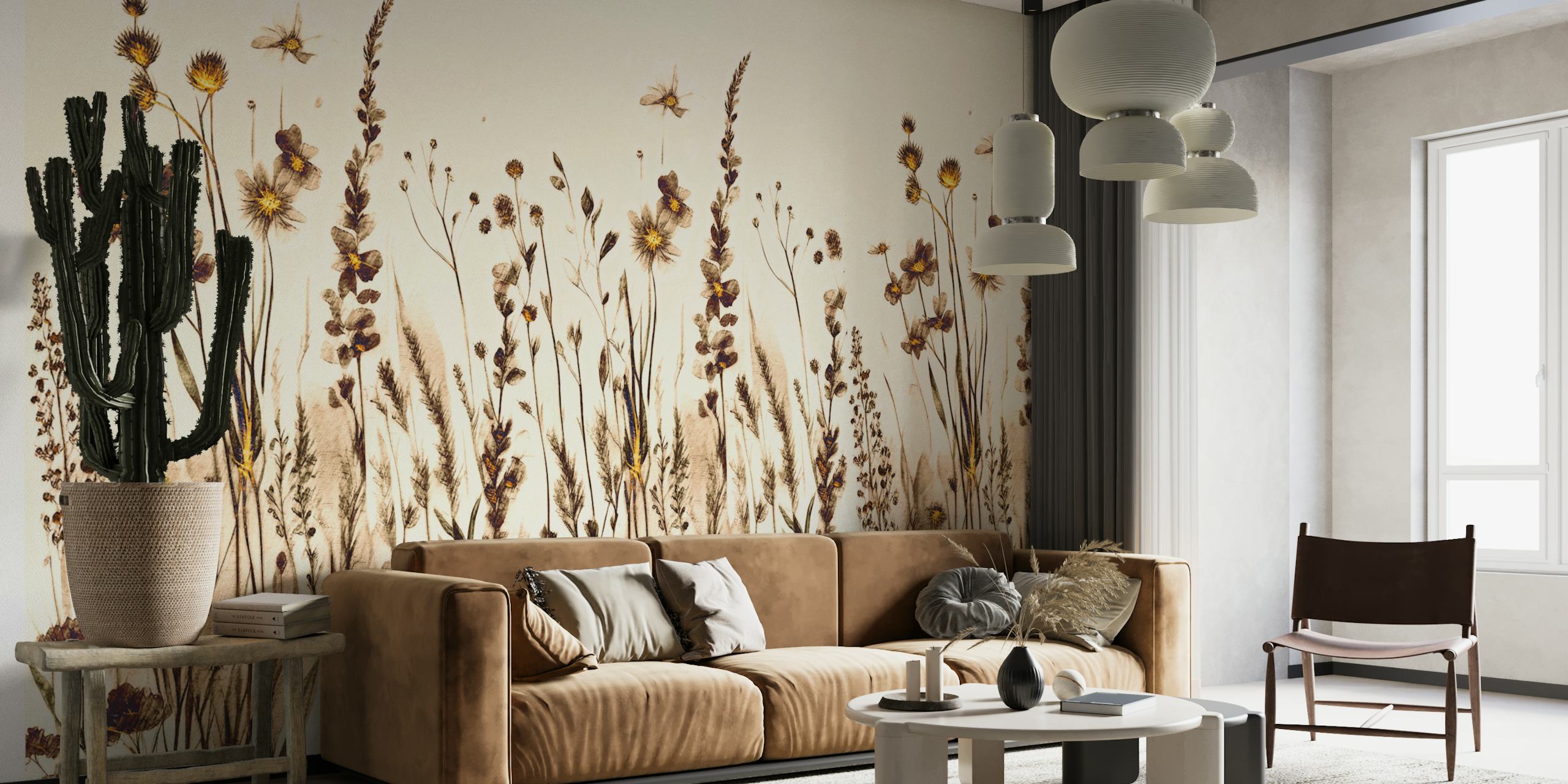 Dry Wildflower Dream wallpaper in a room