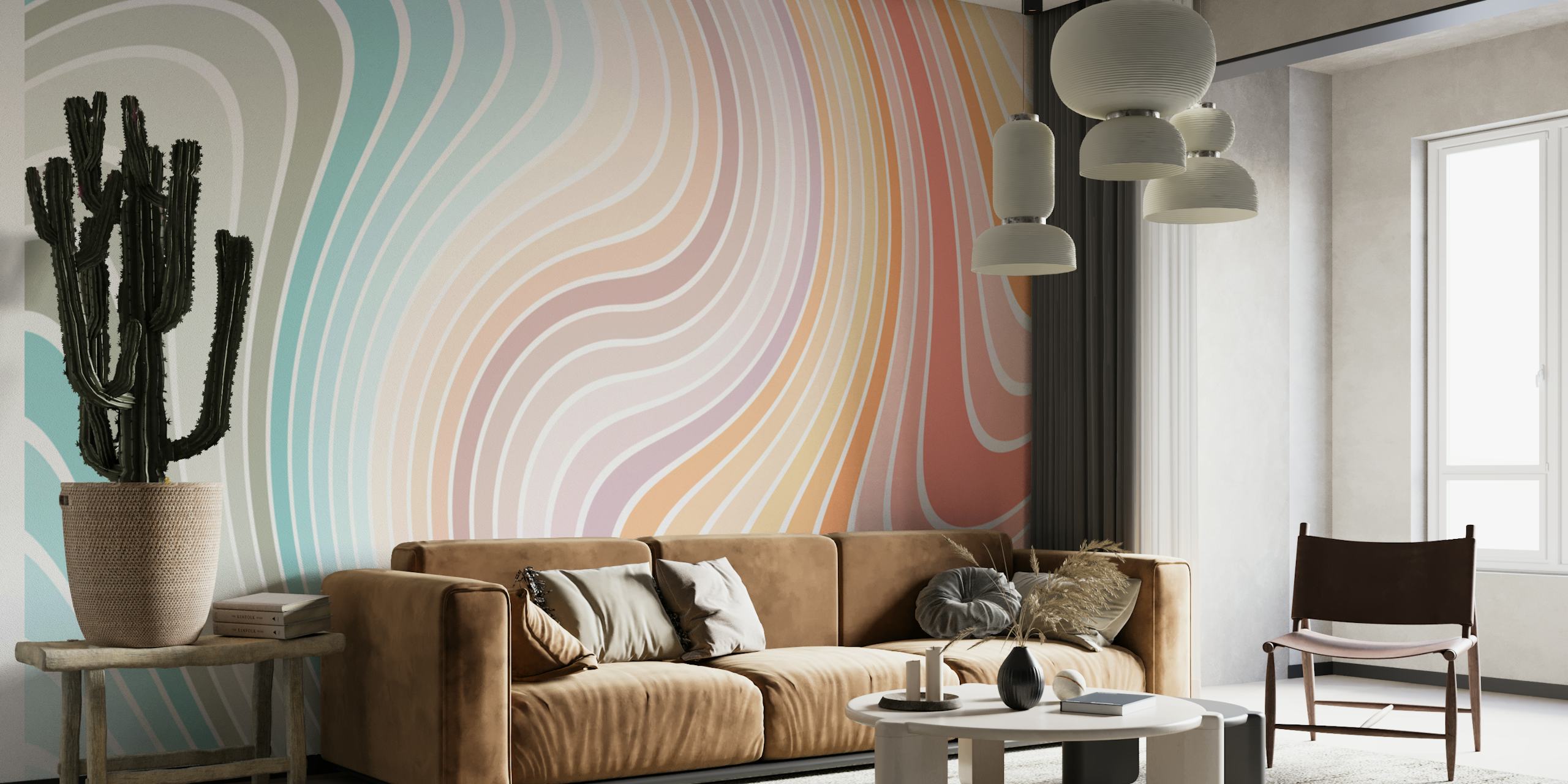 Tapeta Rainbow Swirls W Jasnym Pokoju