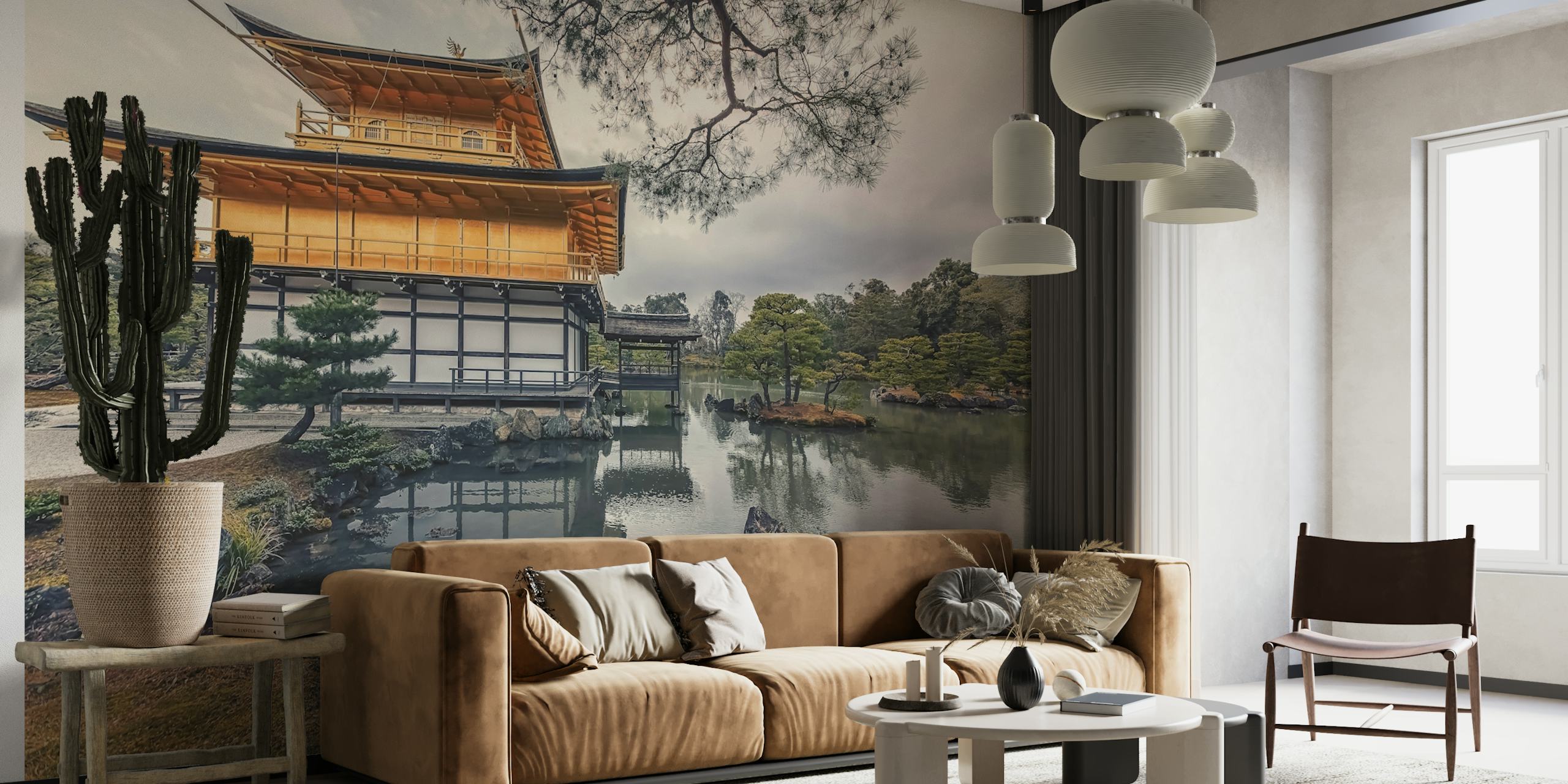 Fototapeta Pagoda Kinkaku-ji s poklidnými odlesky vody a zelení