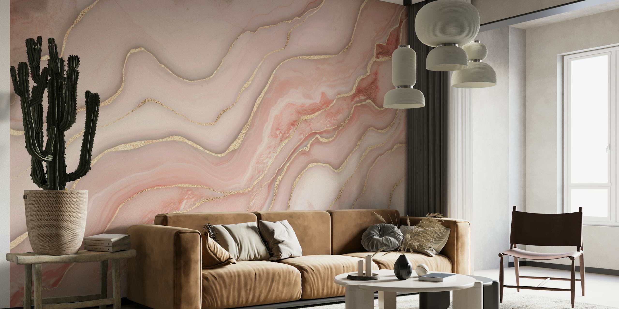 Magnificent Marble De Luxe Blush Pink wallpaper