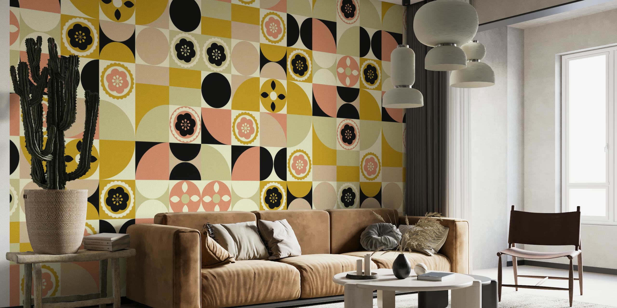 Contemporary Floral Bauhaus tapetdesign