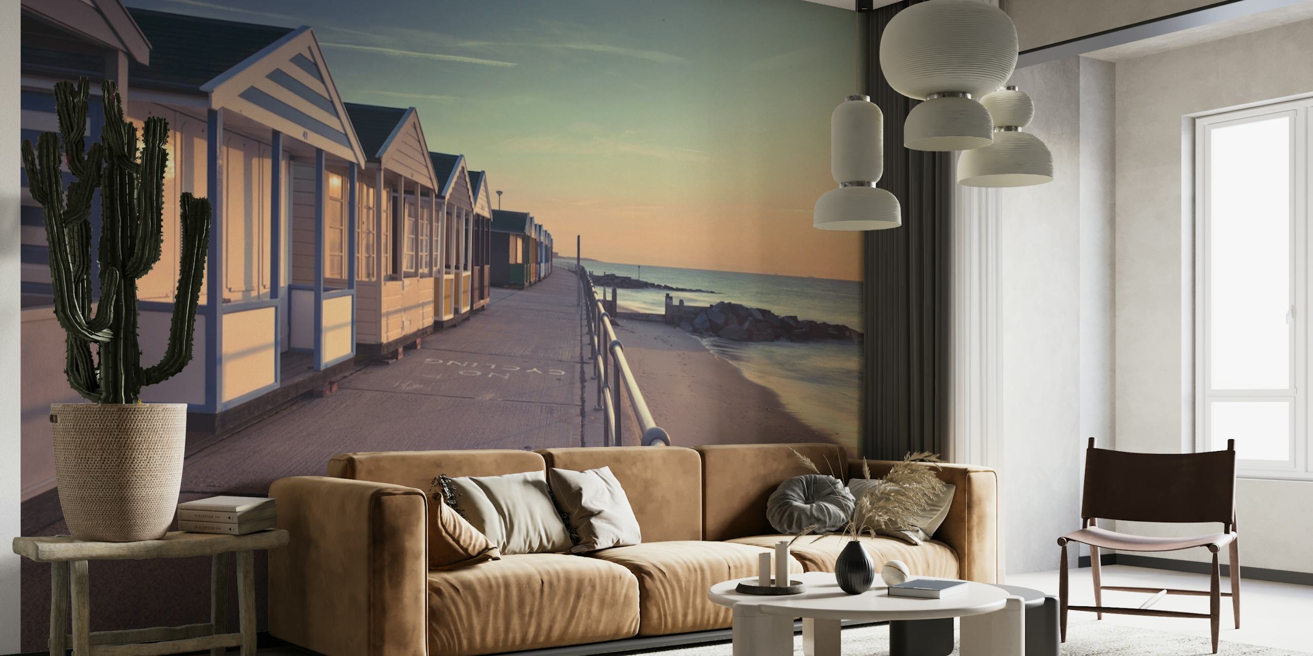 Ταπετσαρία με Beach Huts Along the Shore