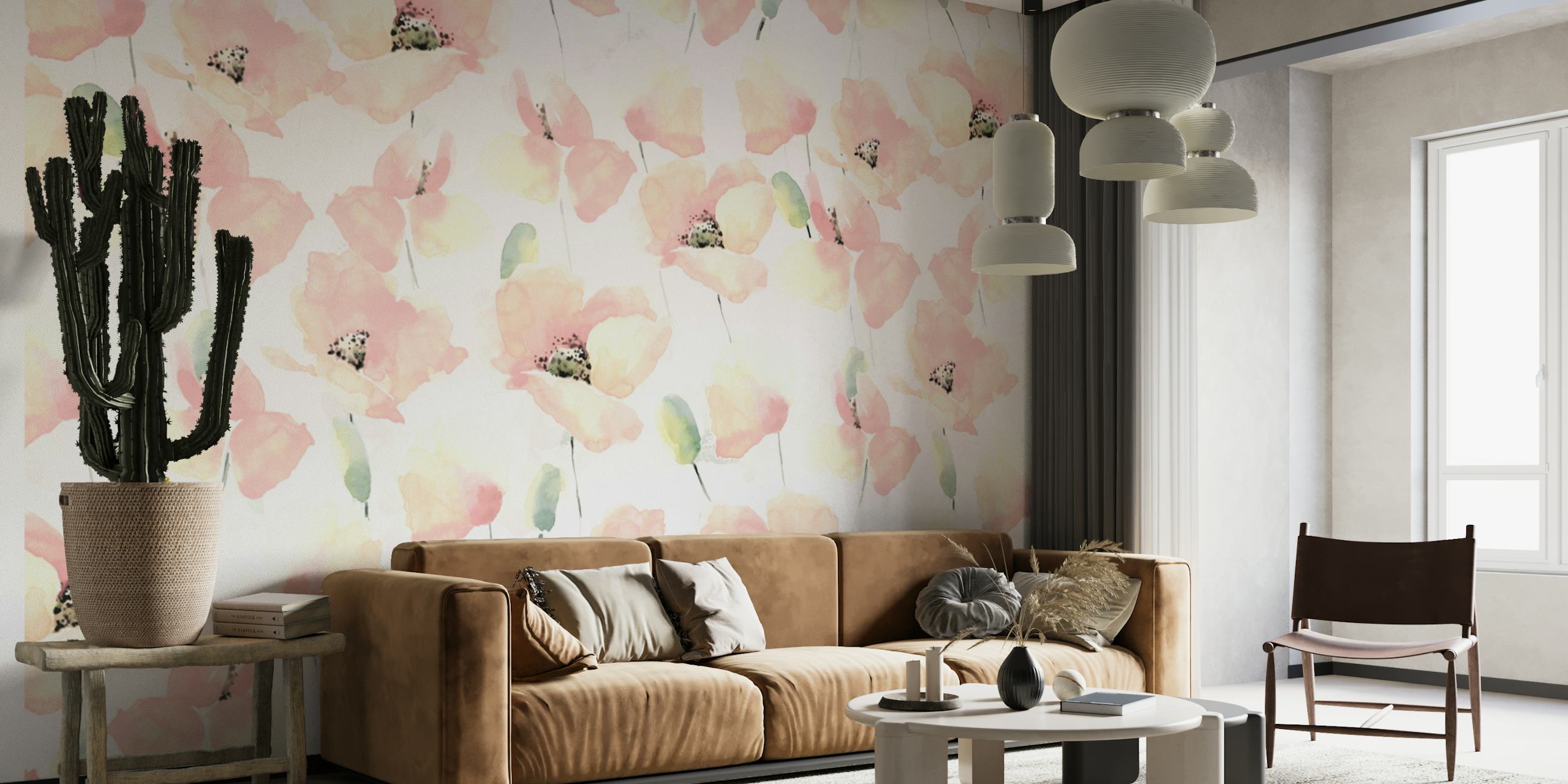 Pastel Poppies wallpaper