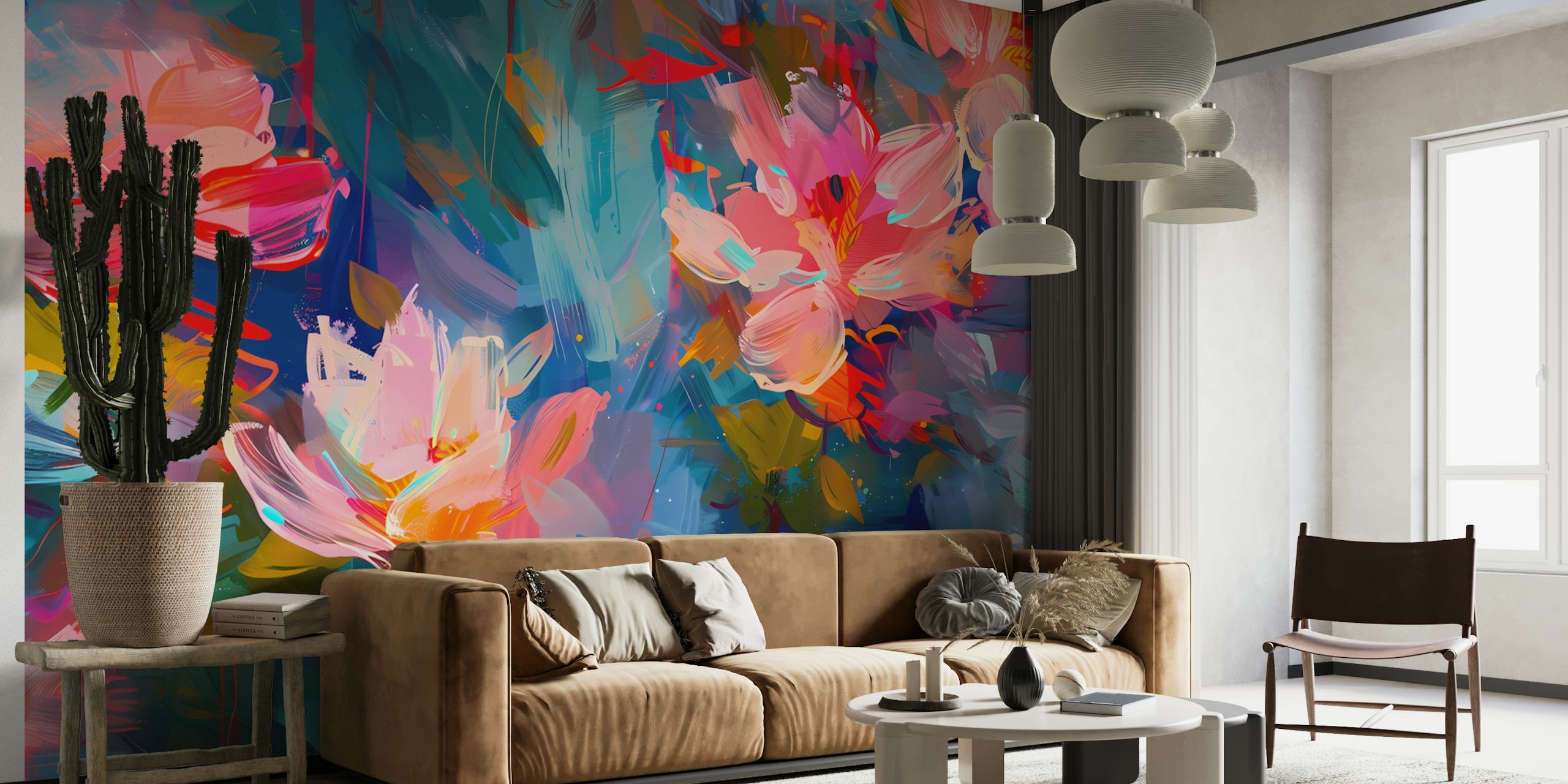 Värikäs kukkakuvio