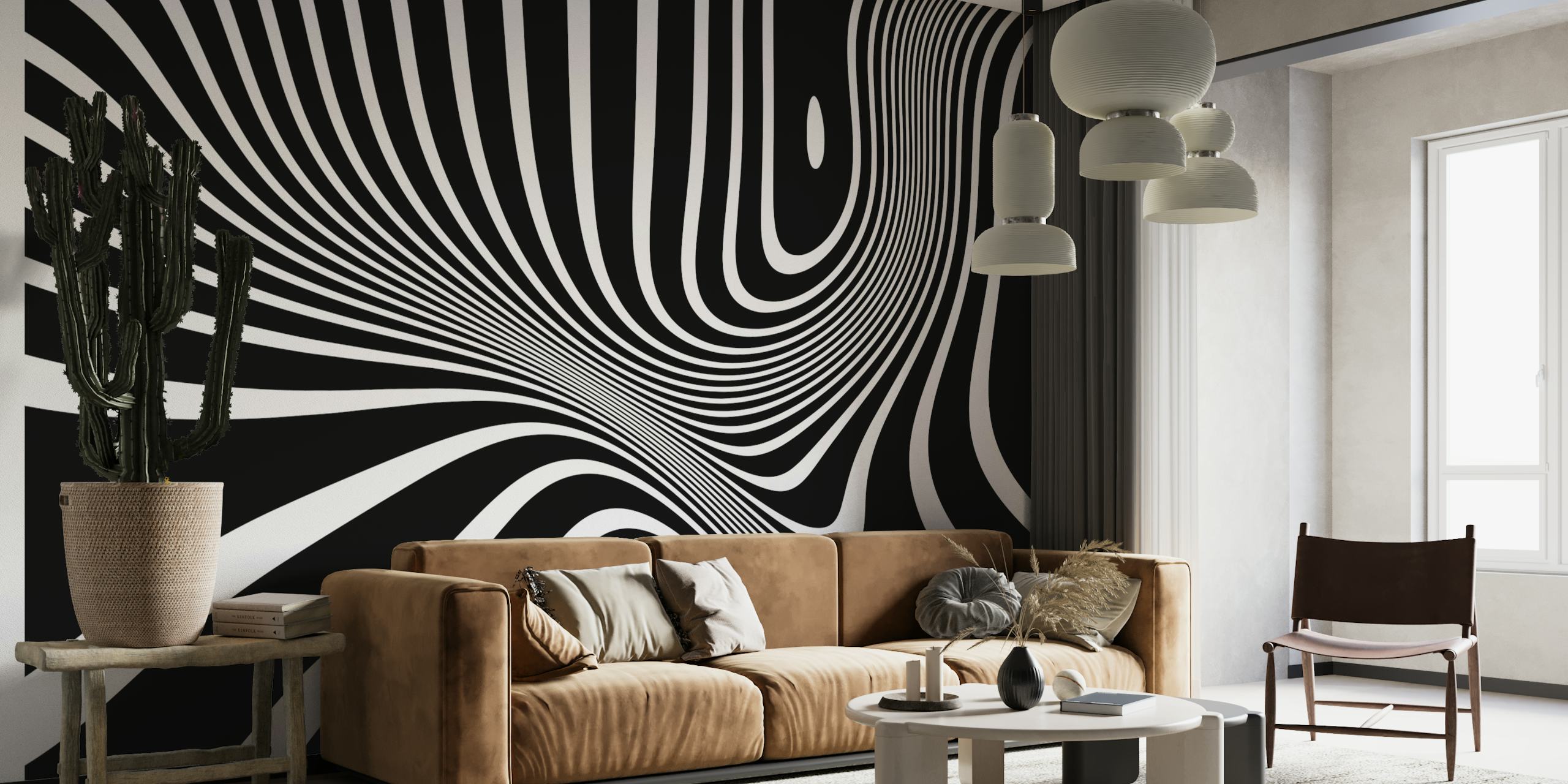 Retro Black And White Op- Art wallpaper
