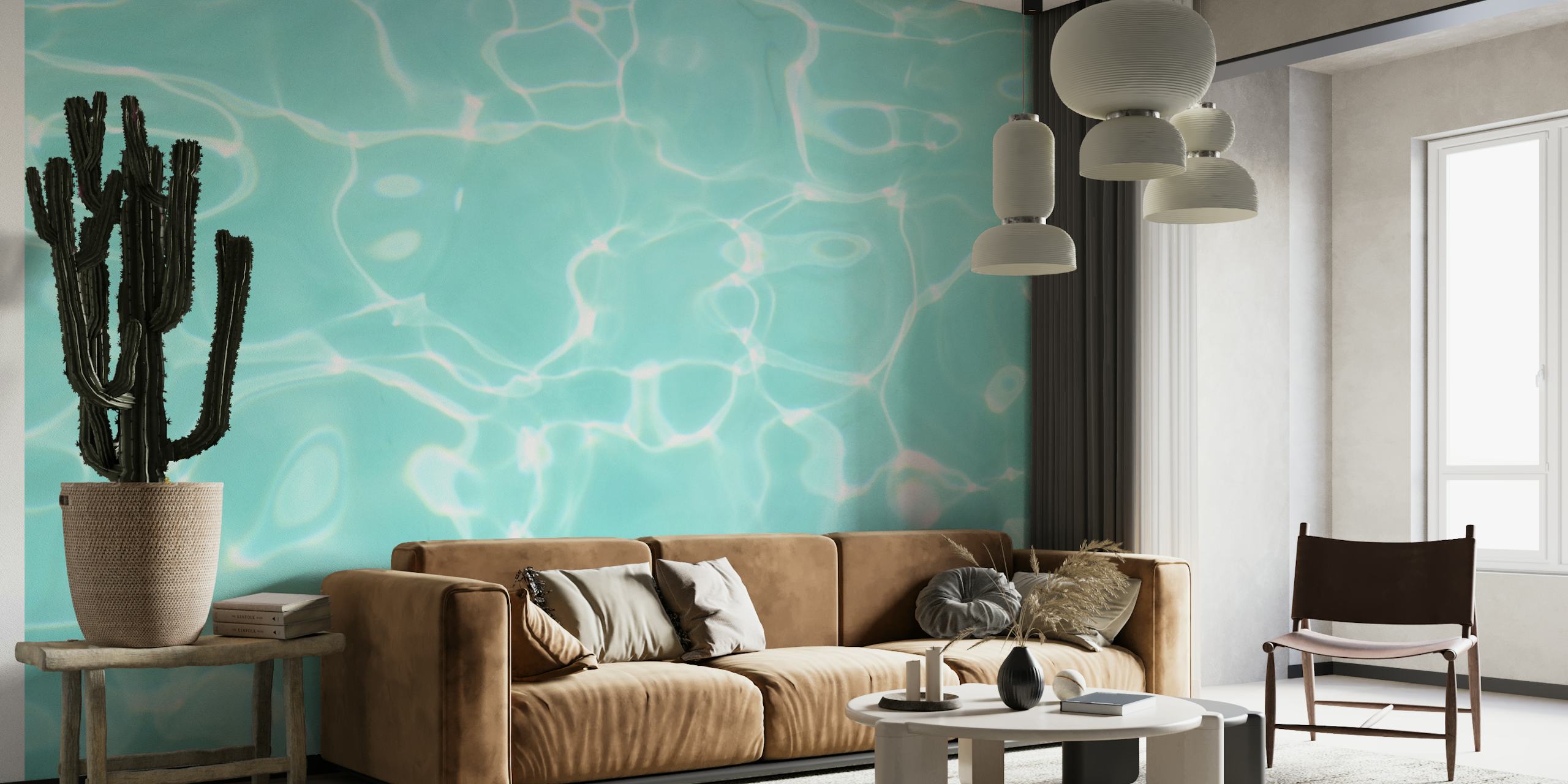 Light aqua water texture with ripple effects wallpaper