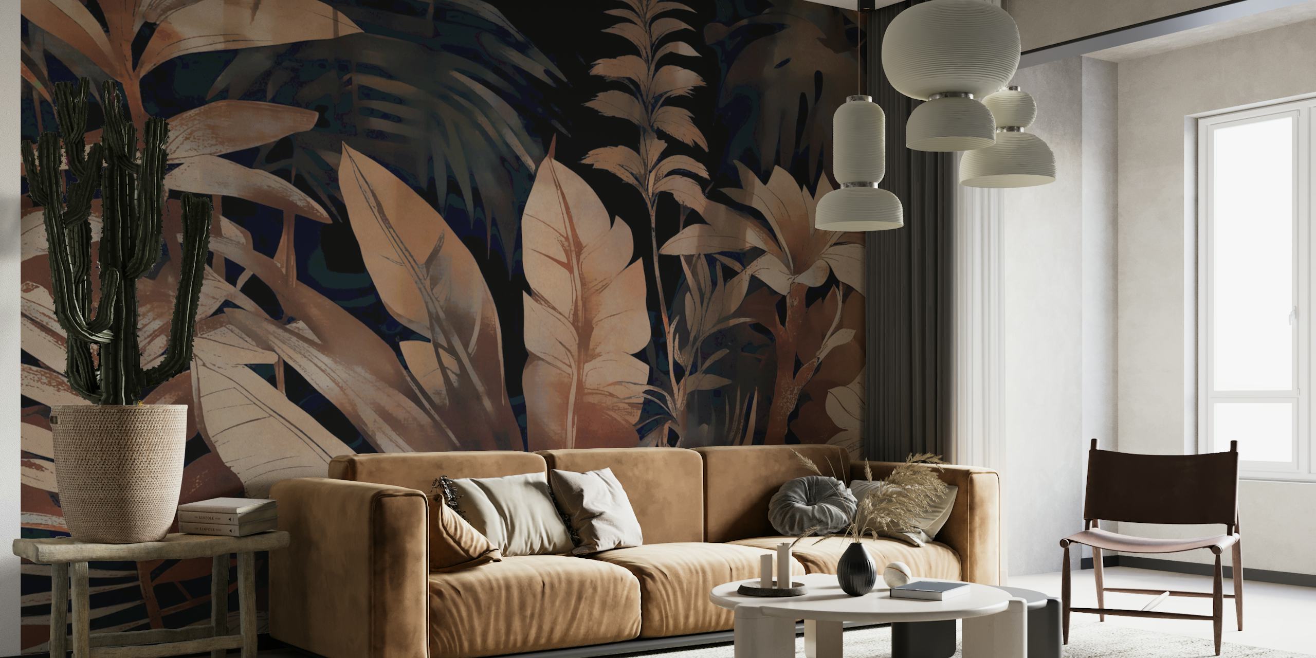 Papel de parede Moody Rainforest em um quarto
