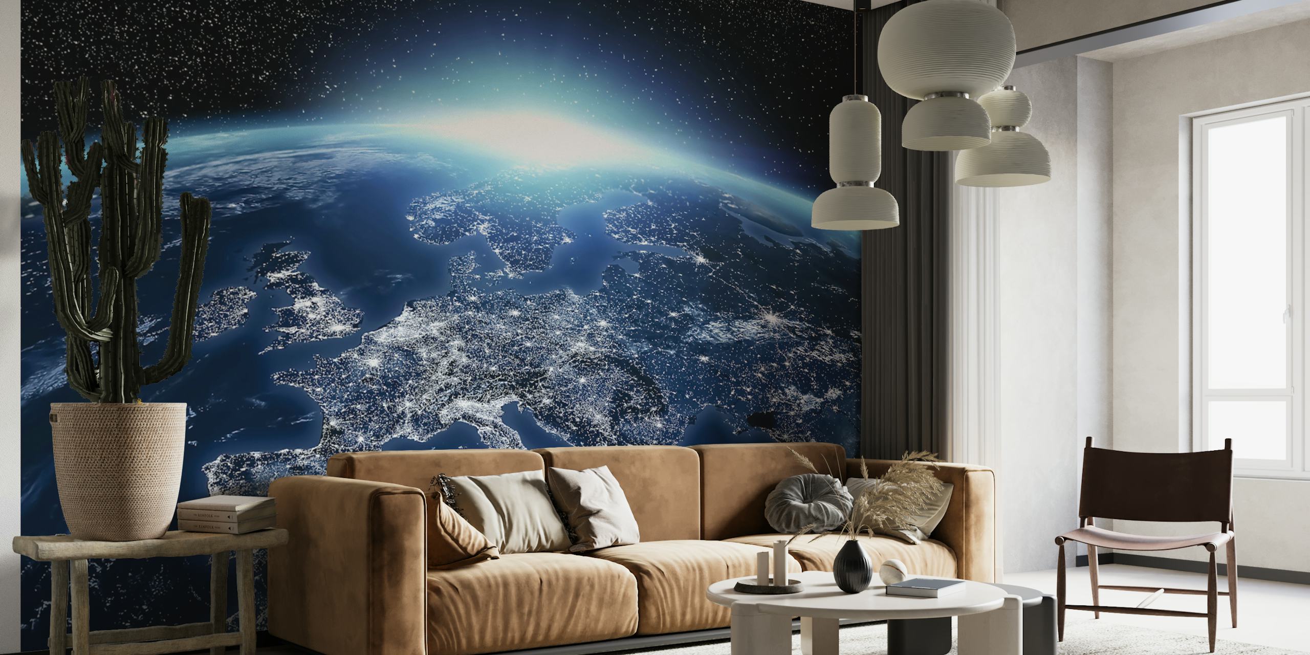 tapeta Europe City Lights w pokoju