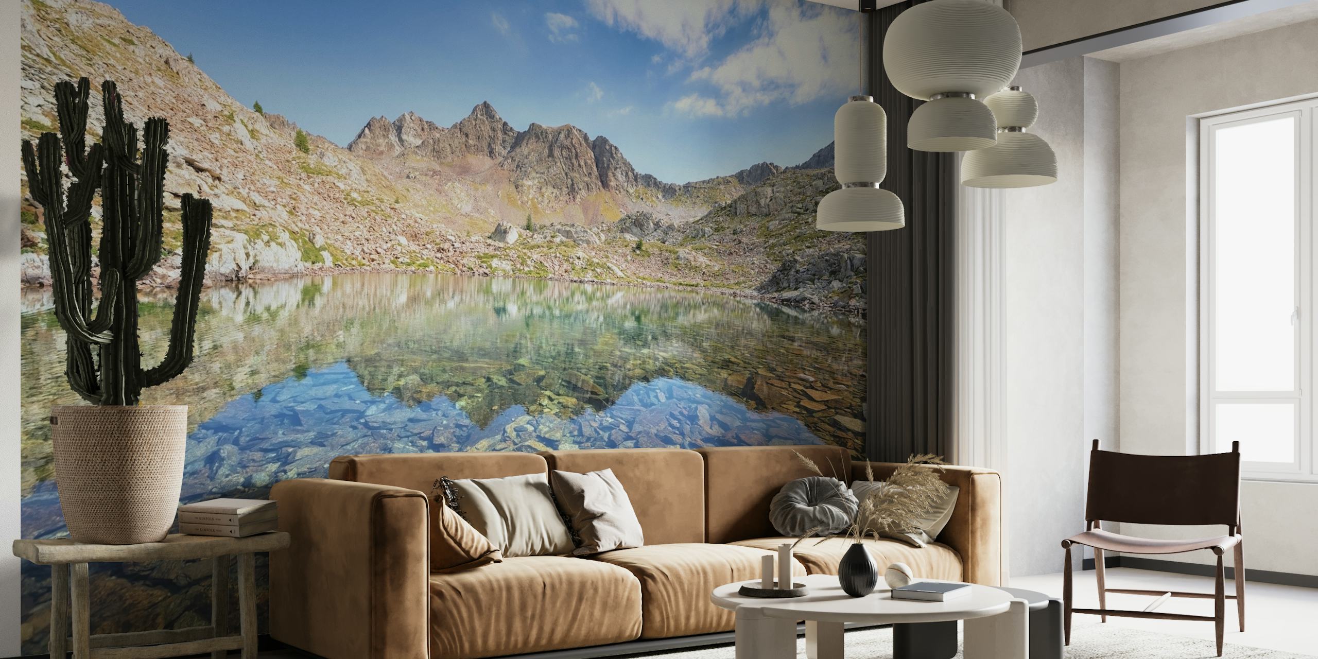 Terre Rouge Lake serene wallpaper in a room