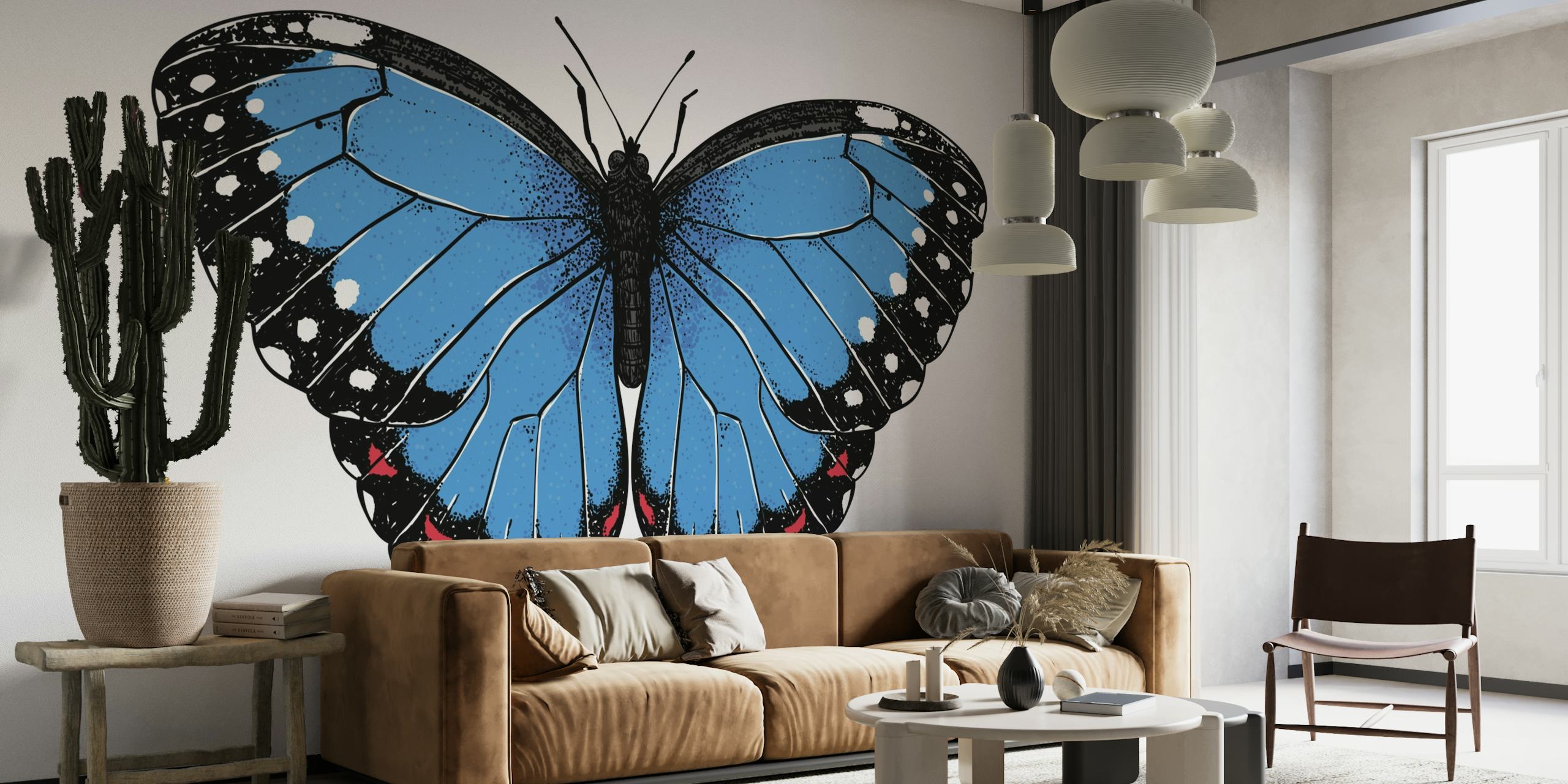 Blue morpho butterfly 3 papel de parede
