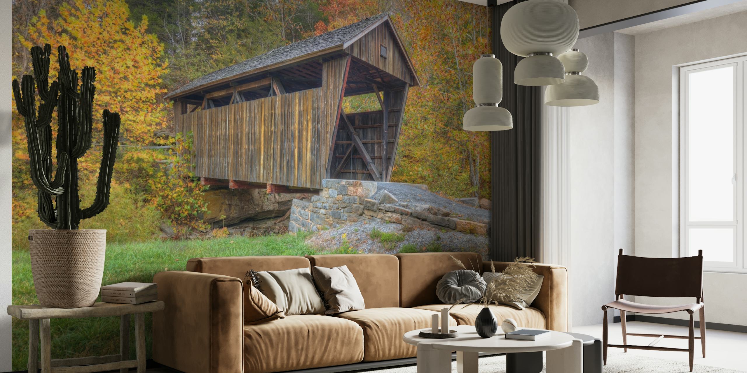tapeta Indian Creek Covered Bridge v místnosti