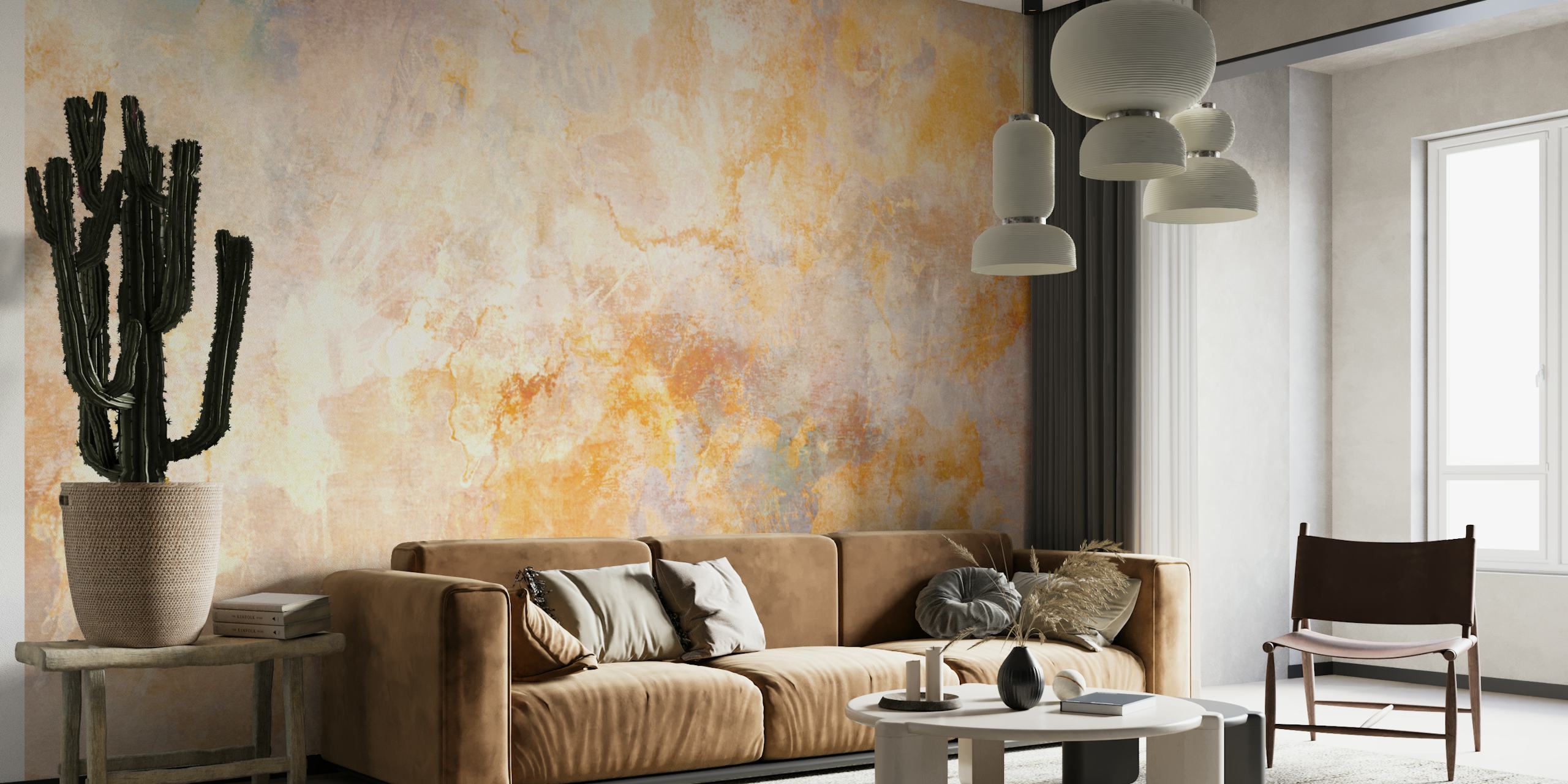 Vintage Gold Hues tapet i et rom