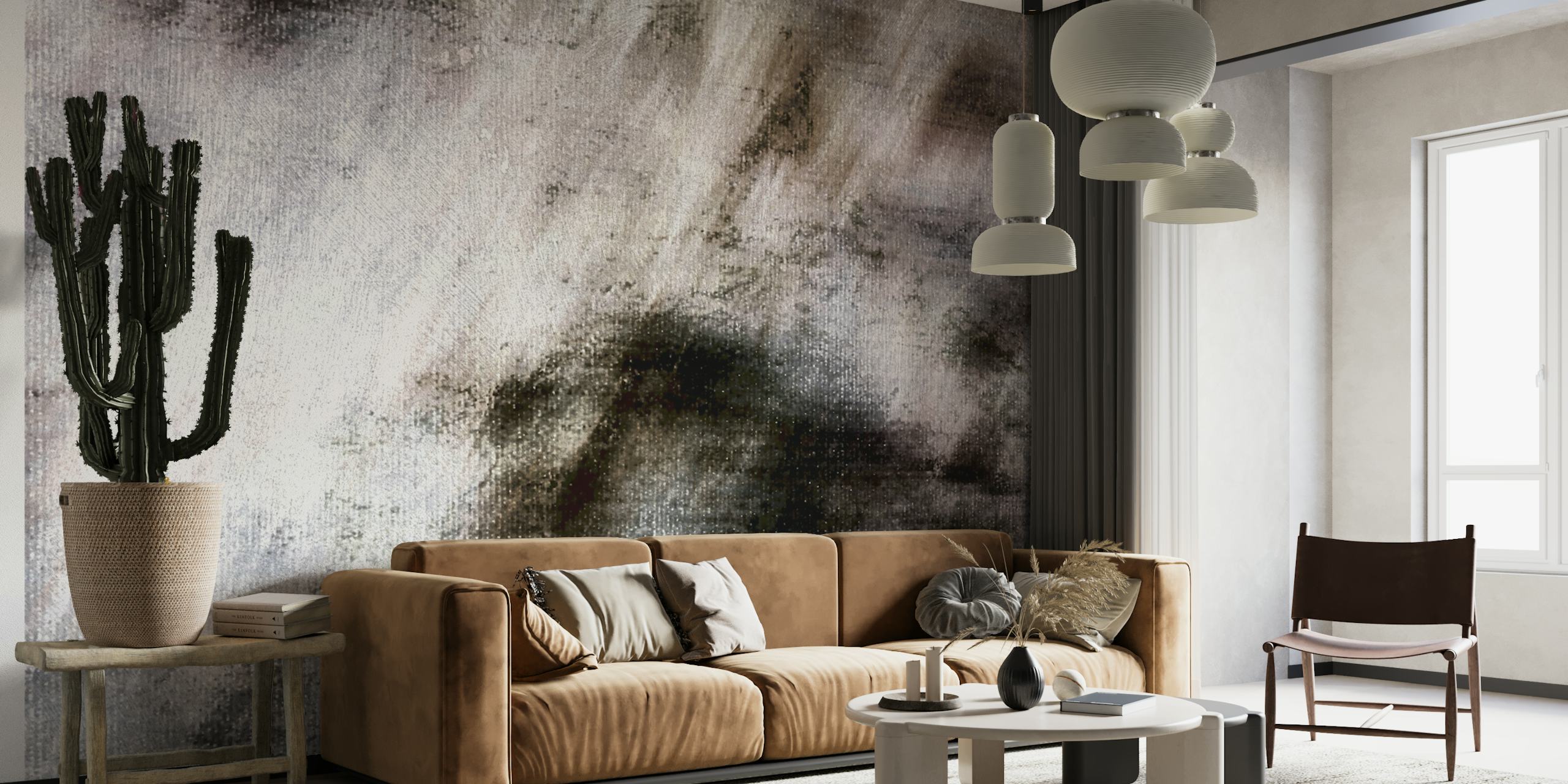 Tapeta Misty Charcoal Canvas u sobi