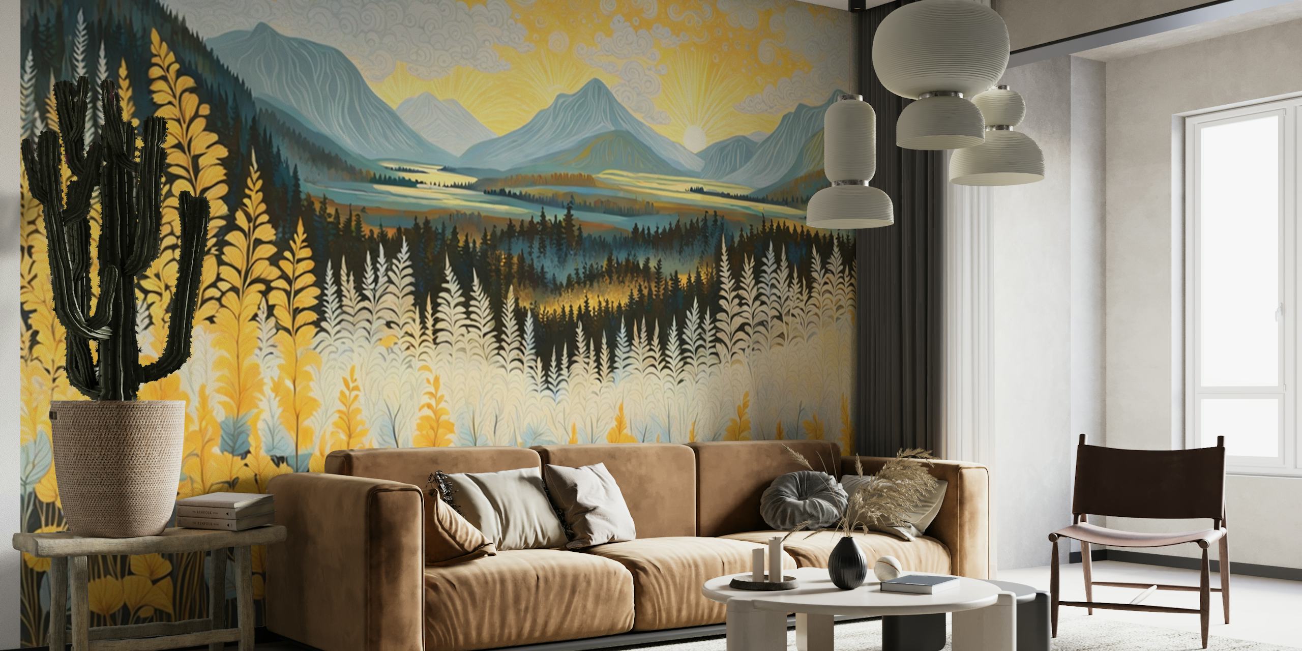 Mountain Dawn Vista tapet i ett rum