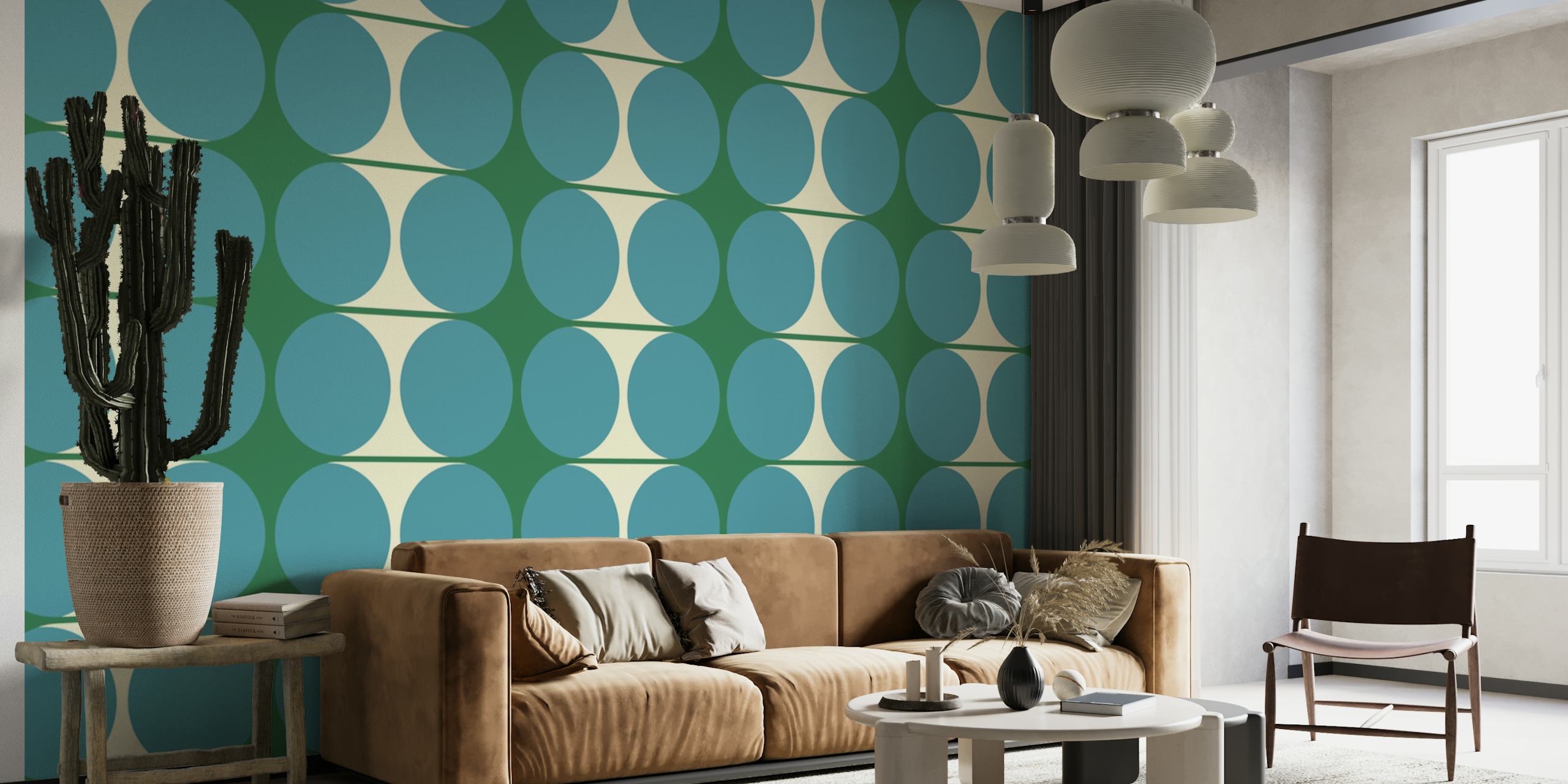 70s Cutouts wallpaper design displayed in a room