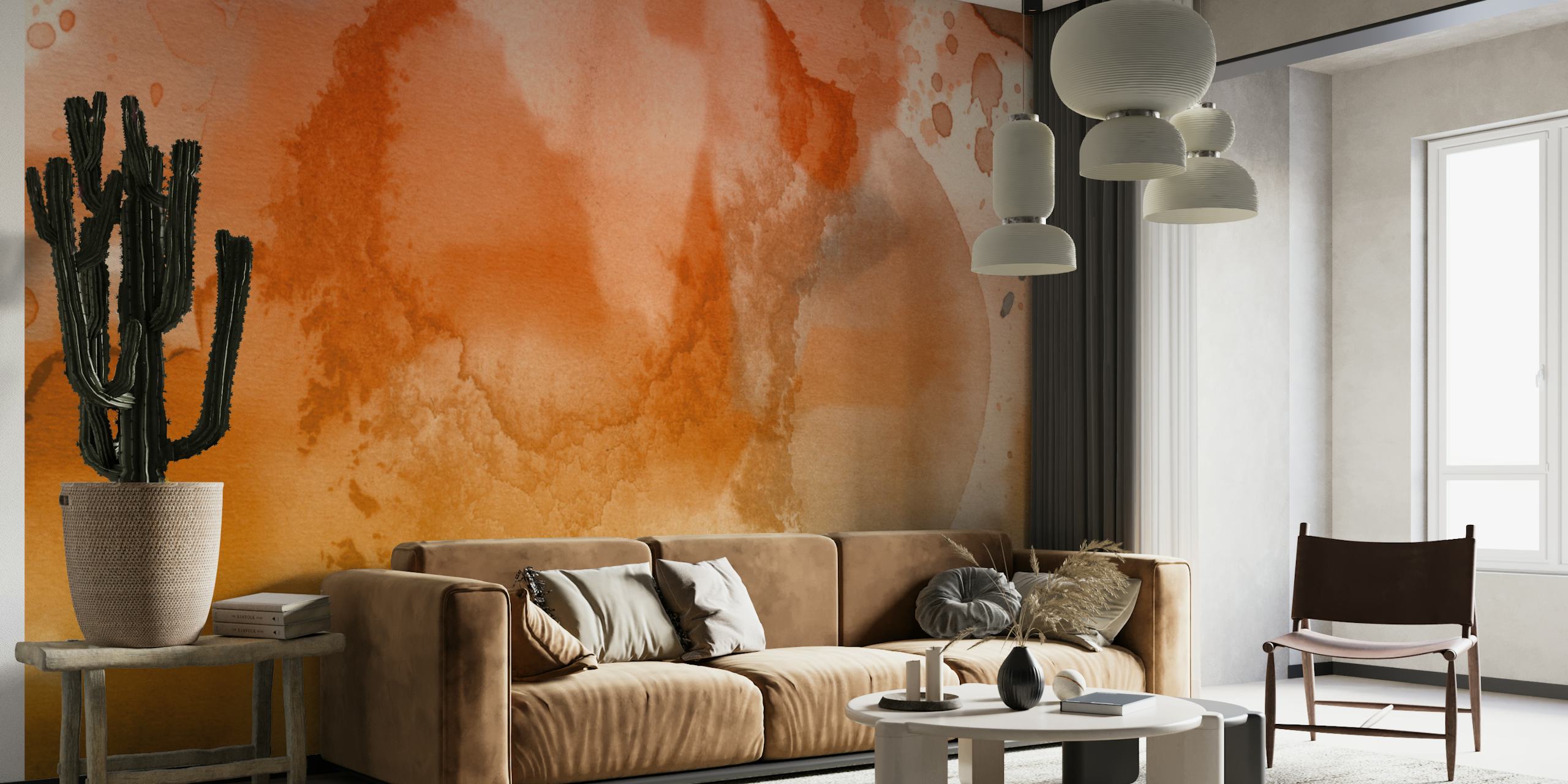 Amber Watercolor Fusion tapeta u sobi